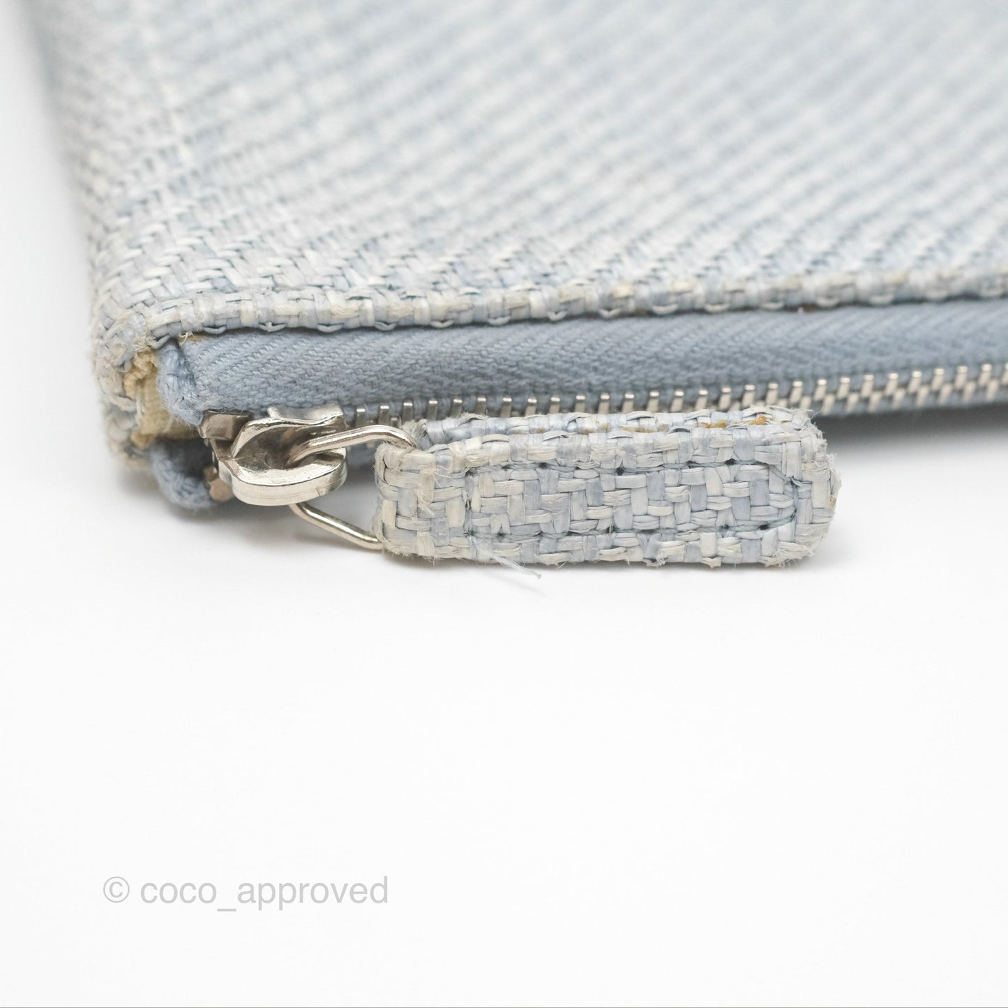 Chanel Deauville Clutch Light Blue Raffia