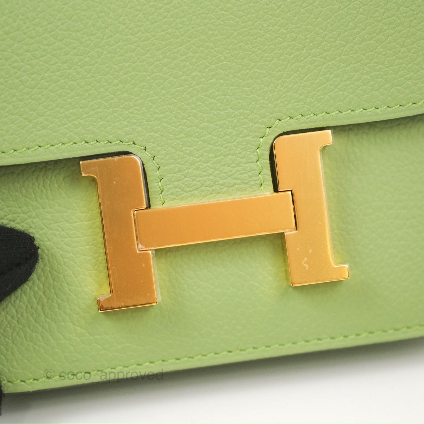 Hermès Constance Slim Wallet Vert Criquet Evercolour Gold Hardware