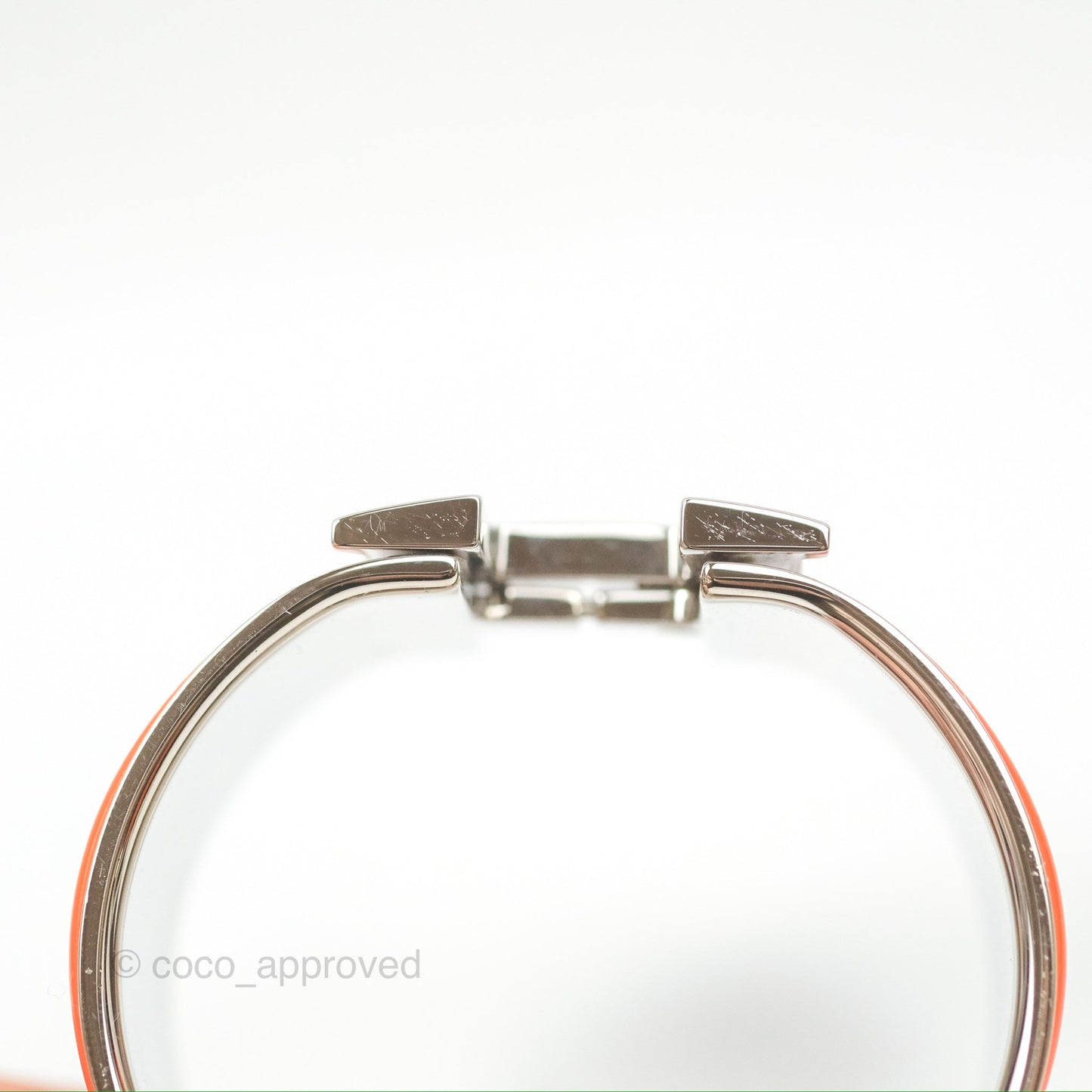 Hermès Clic Clac H Extra Wide Bracelet Orange Palladium Hardware