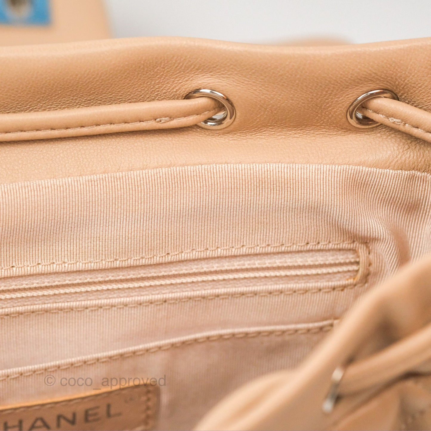 Chanel Quilted Small Urban Spirit Backpack Beige Lambskin Silver Hardware