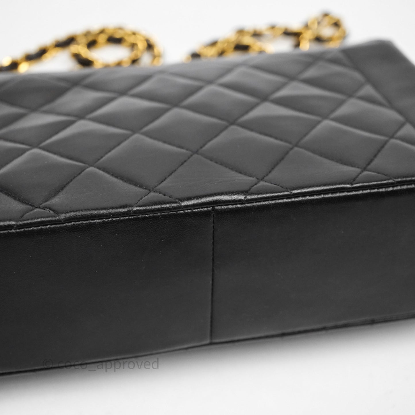 Chanel Vintage Medium Classic Diana Flap Bag Black Lambskin 24K Gold Hardware