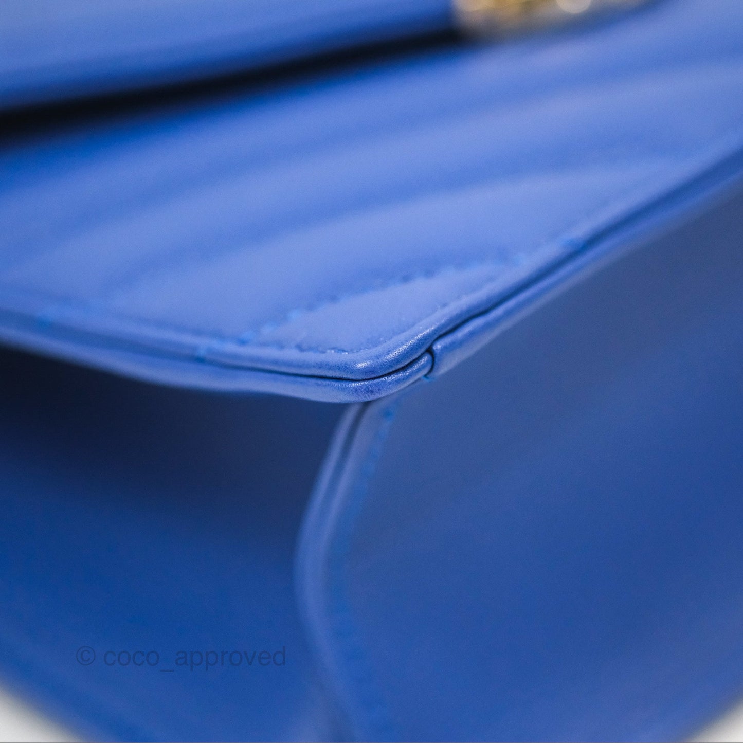 Chanel Chevron Square Envelope Flap Bag Royal Blue 19C