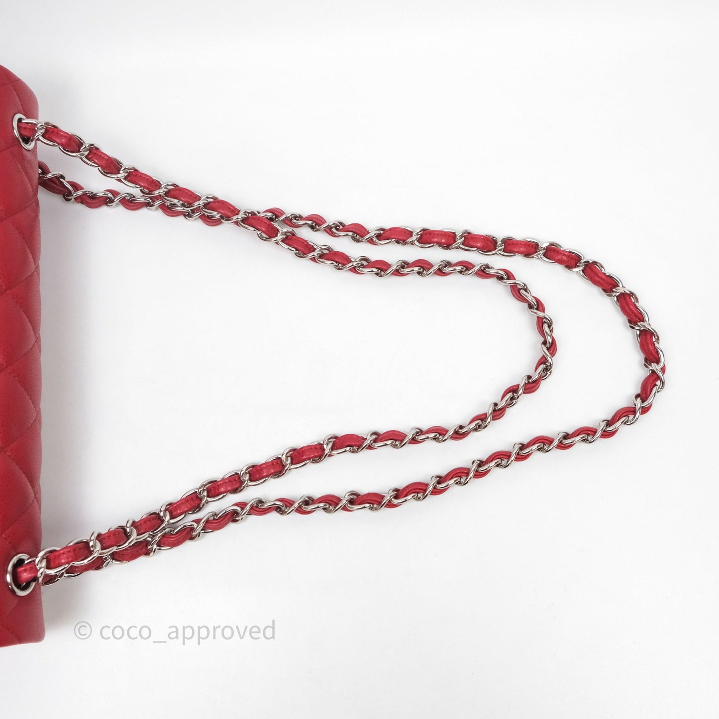 Chanel Jumbo Double Flap Red Caviar Silver Hardware⁣⁣