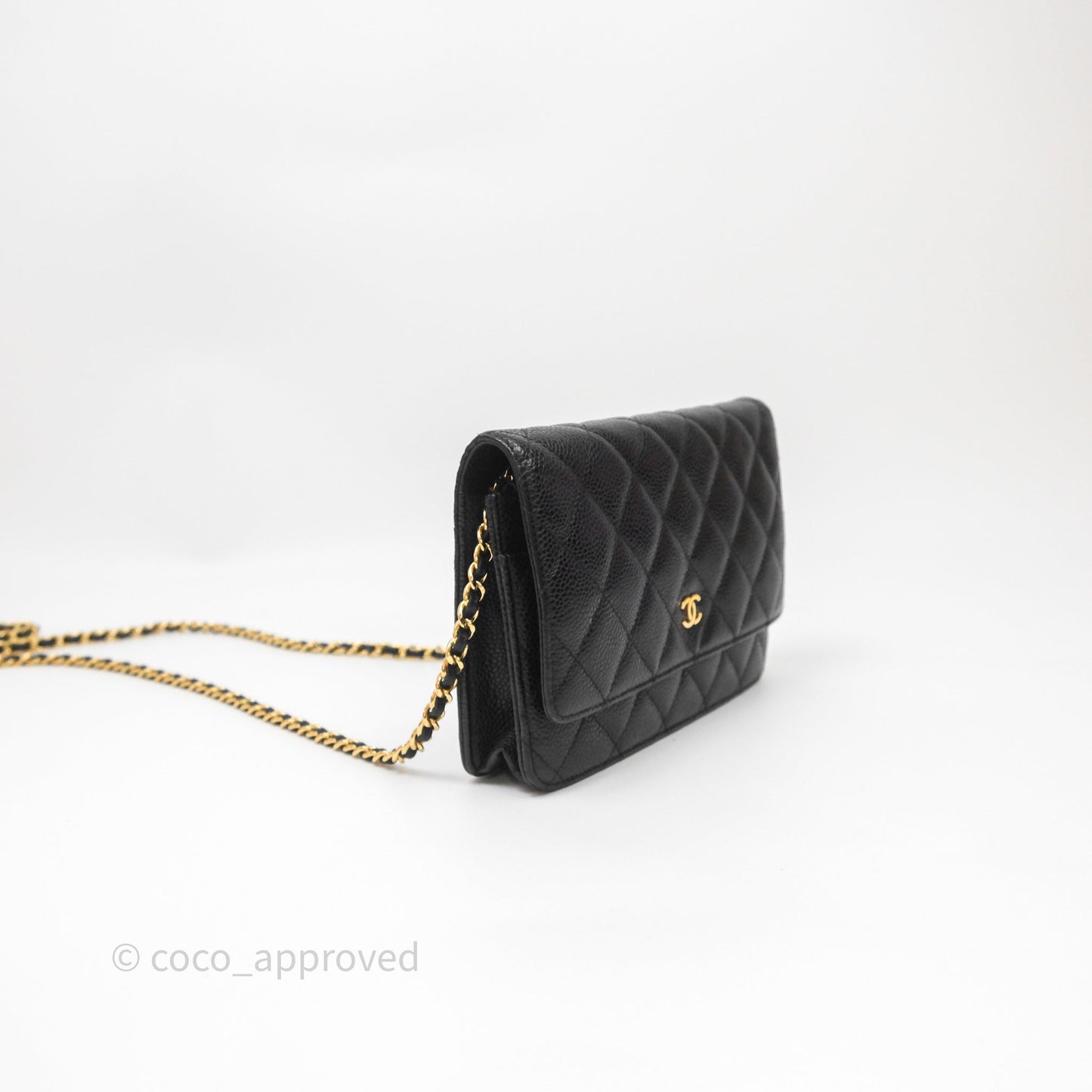 Chanel Quilted WOC Black Caviar Gold Hardware