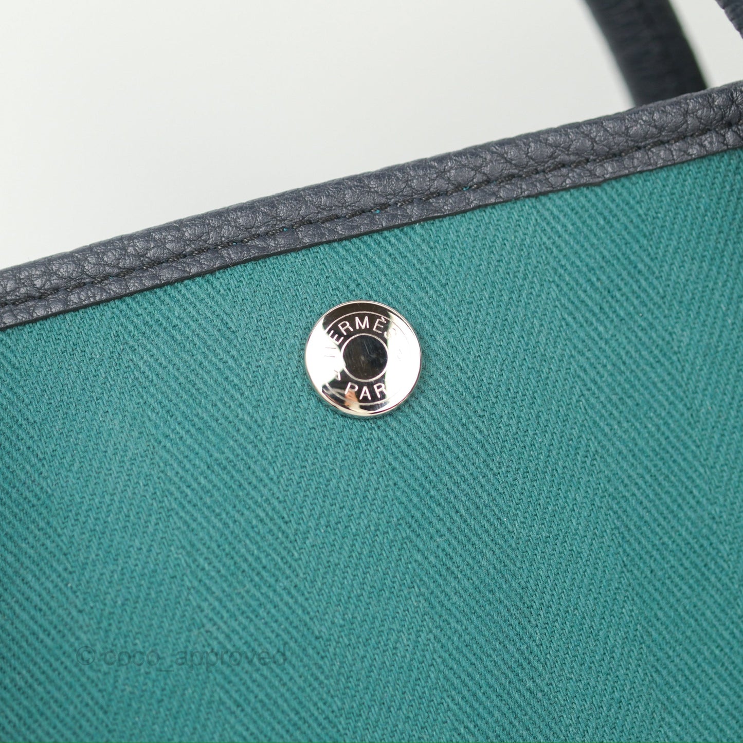 Hermès Garden Party 36 Malachite/ Blue Indigo Canvas