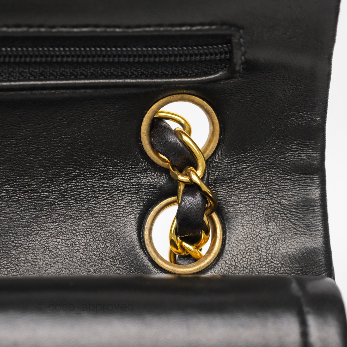 Chanel Vintage Small Classic Flap Black Lambskin 24K Gold Hardware