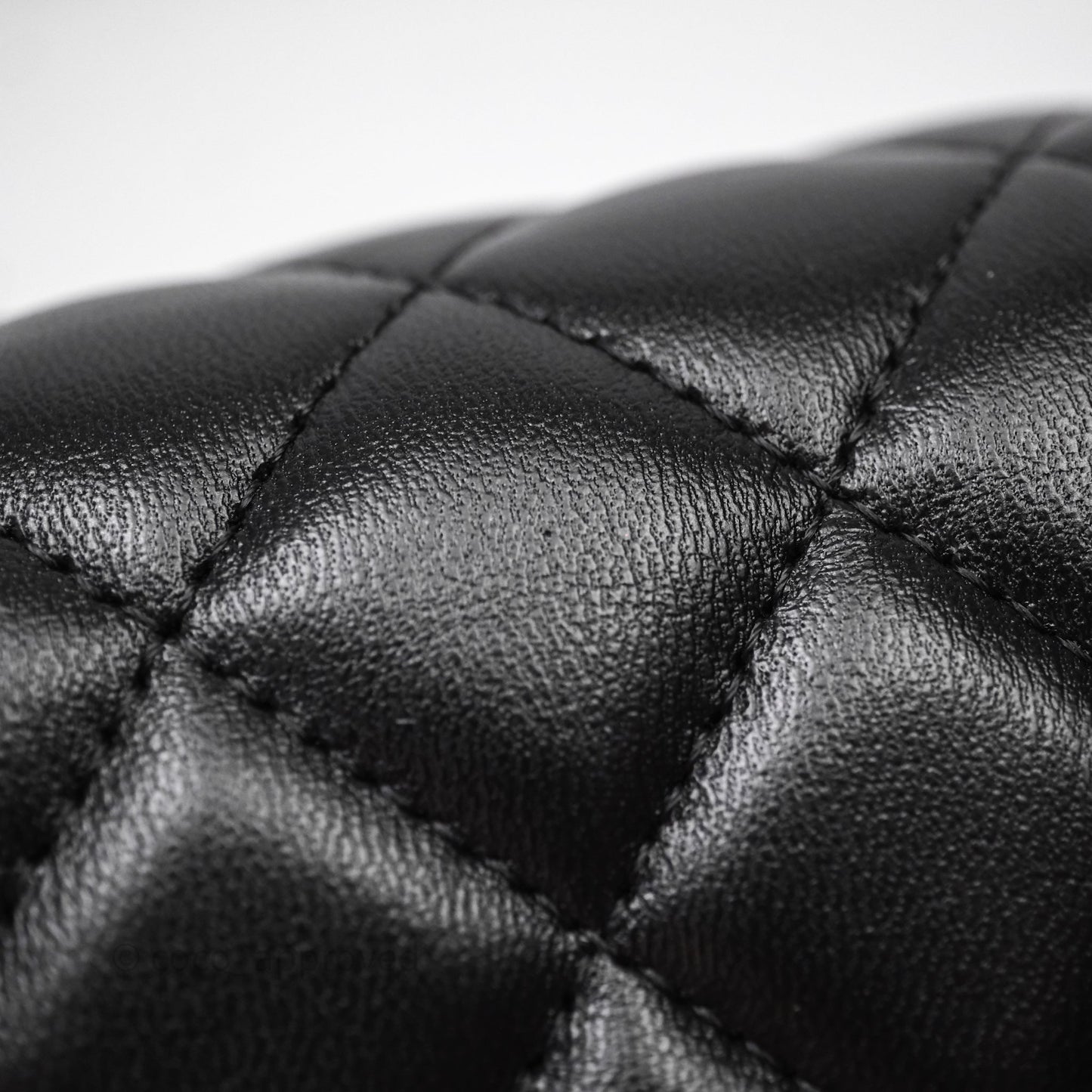 Chanel Quilted Mini Rectangular Black Lambskin Gold Hardware