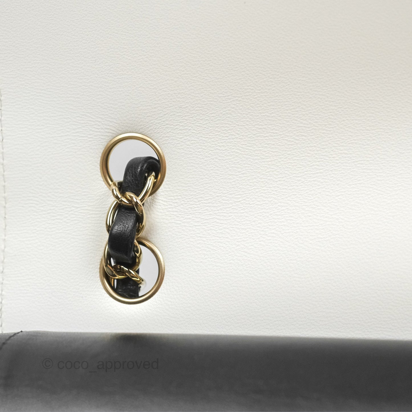 Chanel Medium Flap Black & White Lambskin Gold Hardware