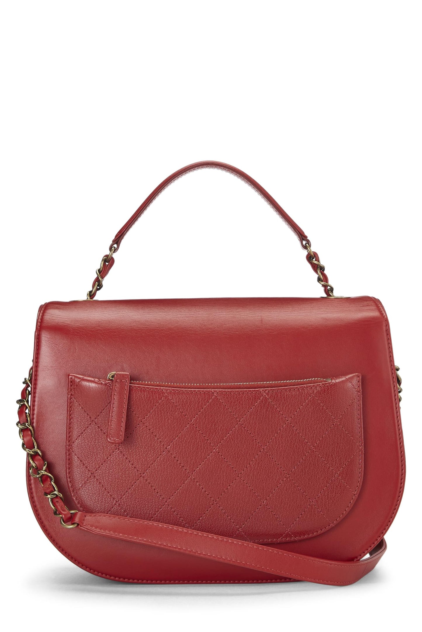 Chanel,  Red Calfskin Coco Curve Flap Medium, Red