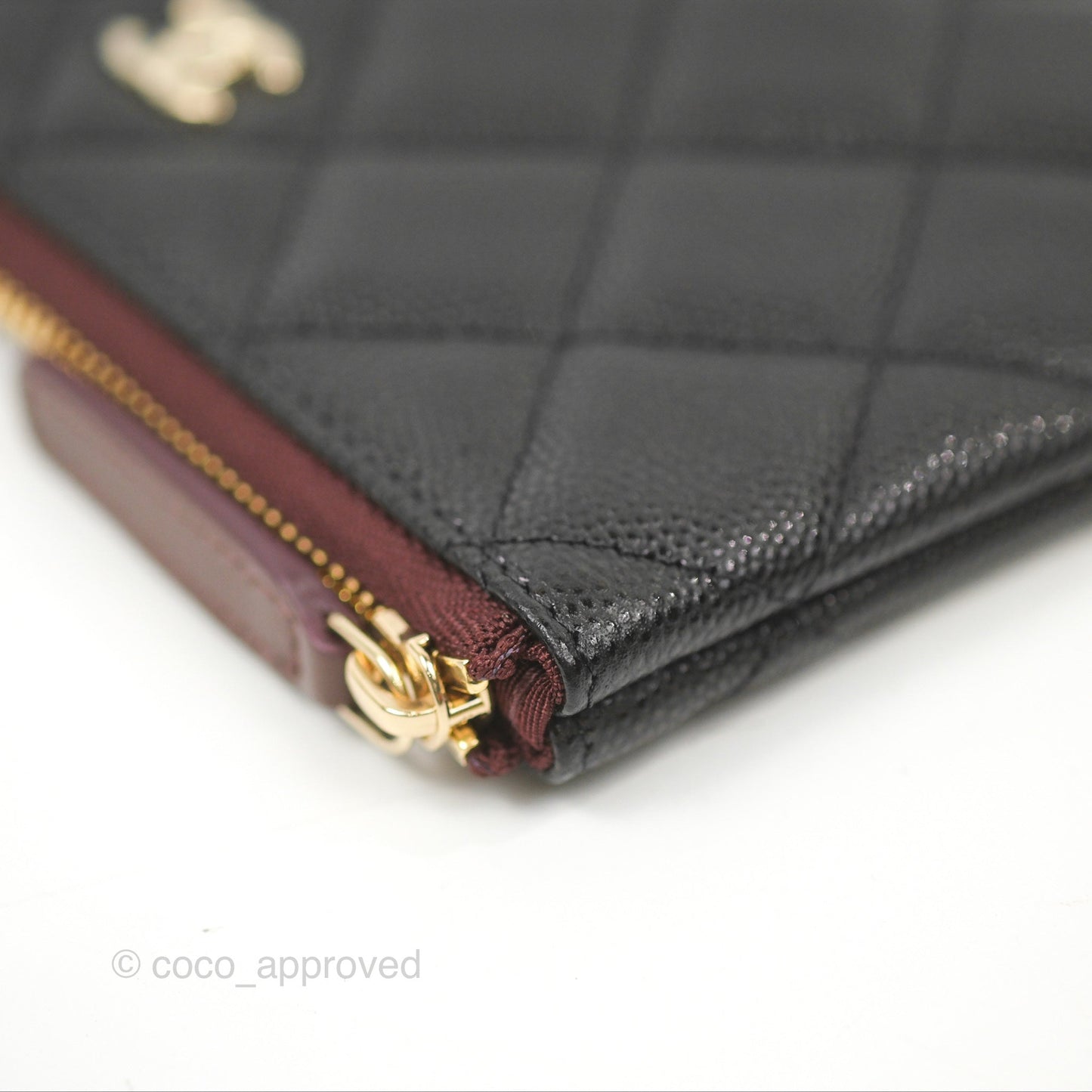 Chanel Quilted Mini O Case Black Caviar Gold Hardware