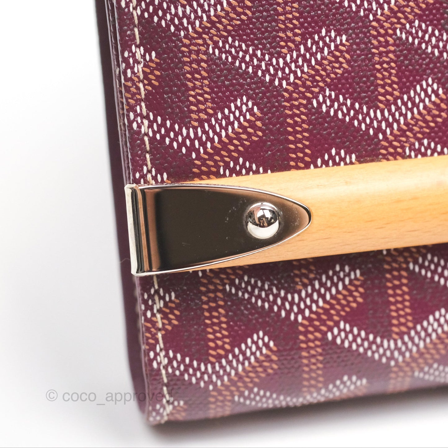 Goyard Monte-Carlo Bois Clutch Wine Red Goyardine Canvas