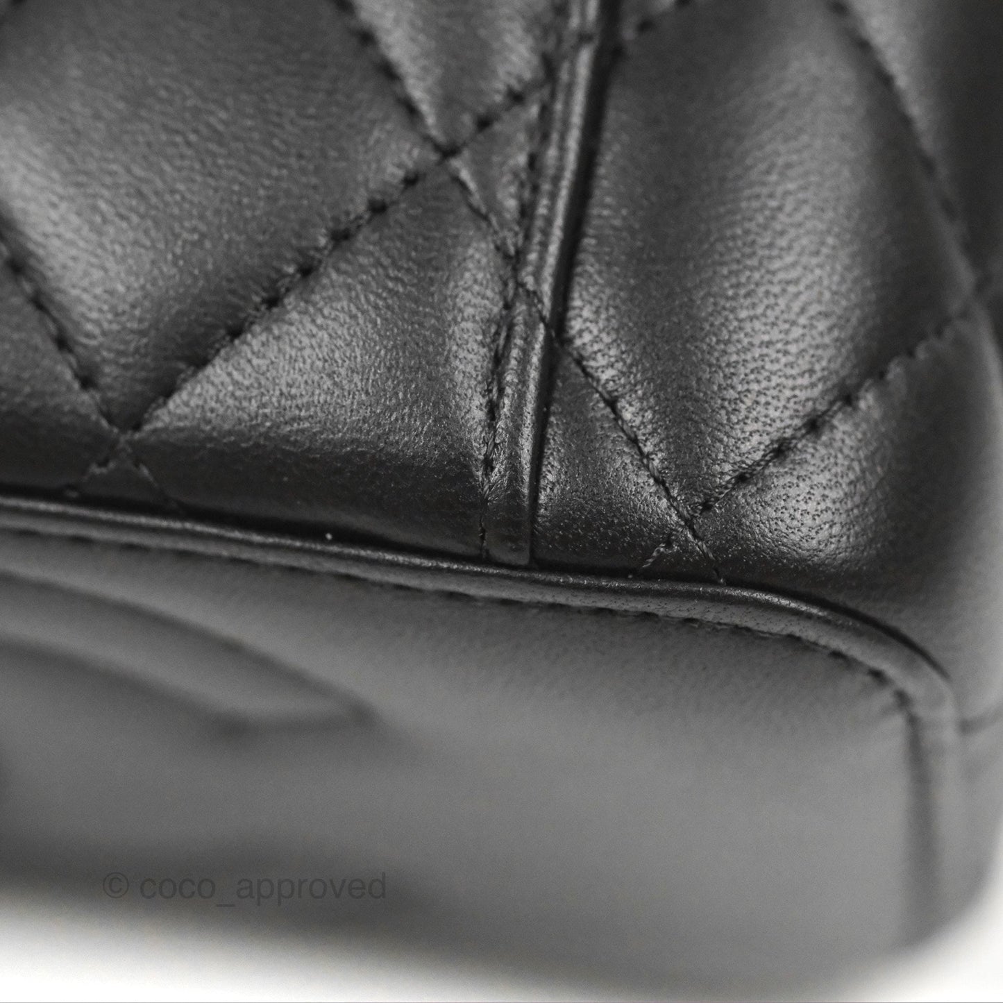 Chanel Quilted Vanity Rectangular with Camellia Adjustable Chain Black Lambskin 23S