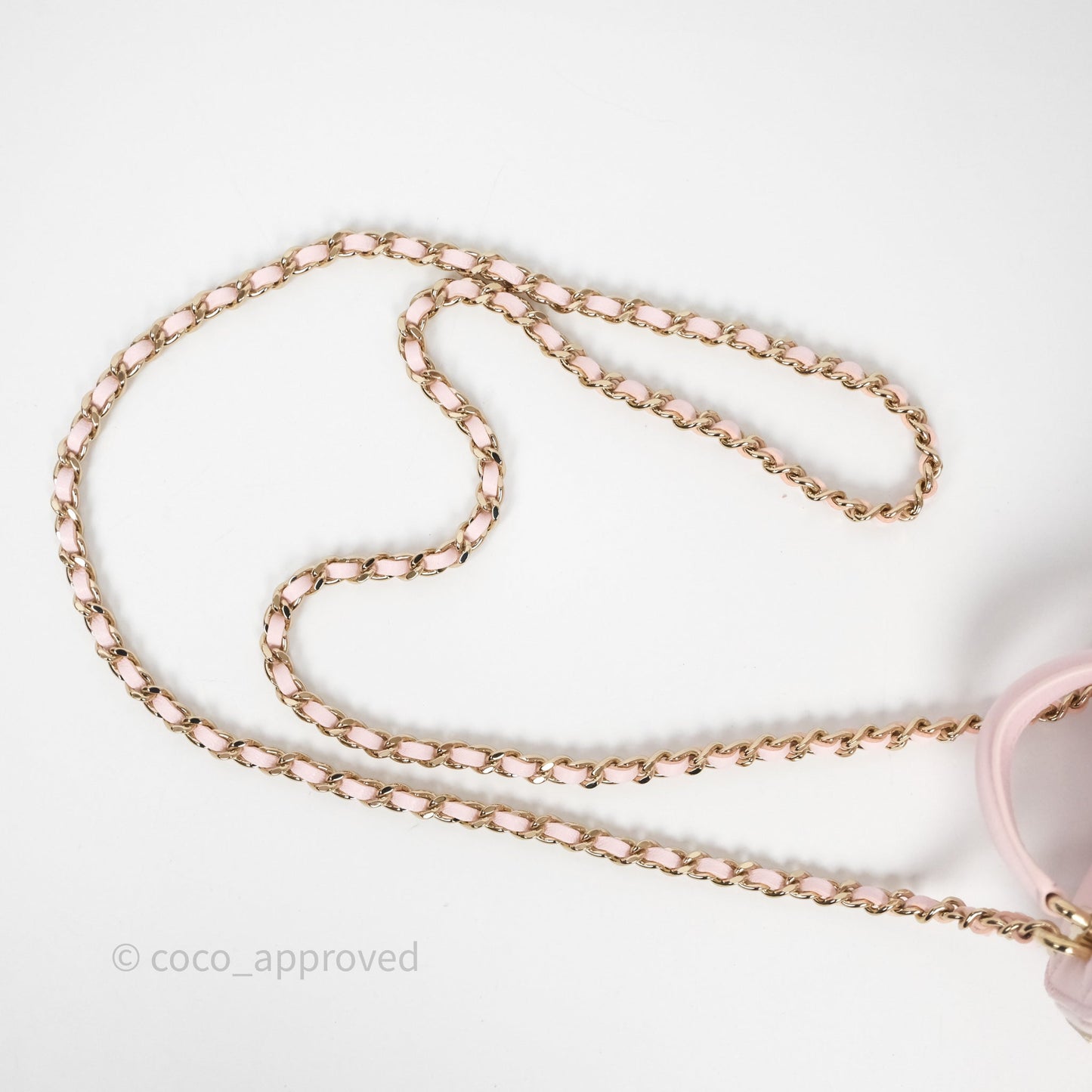 Chanel Mini Top Handle Vanity With Chain Pink Lambskin Gold Hardware
