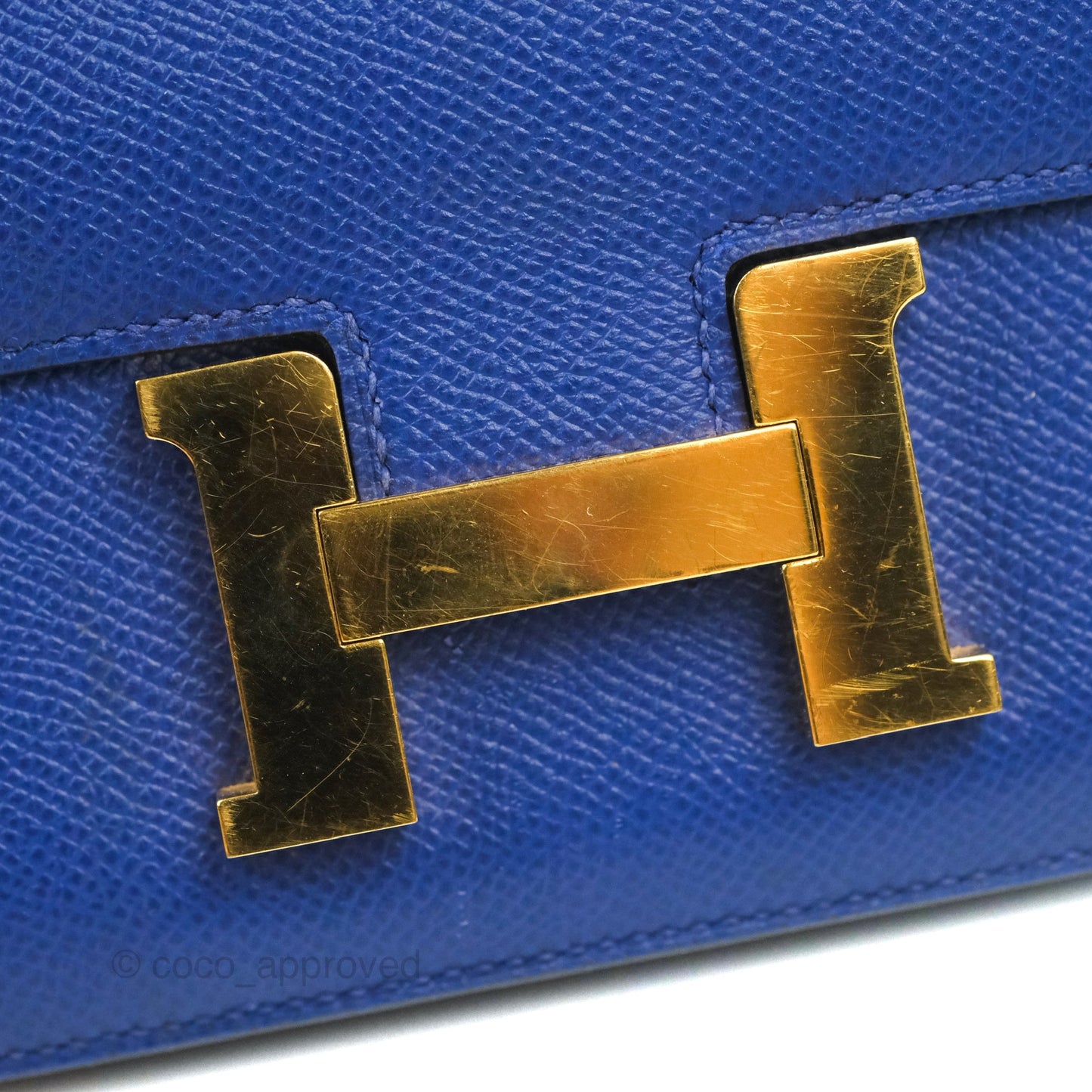 Hermès Constance Mini 18cm Bleu Electric Epsom Gold Hardware