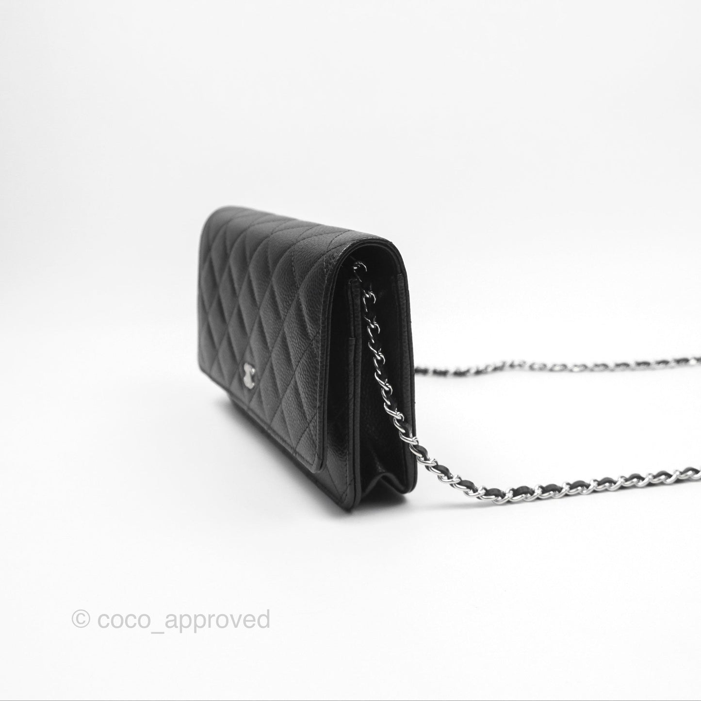 Chanel Quilted Classic WOC Black Caviar Silver Hardware