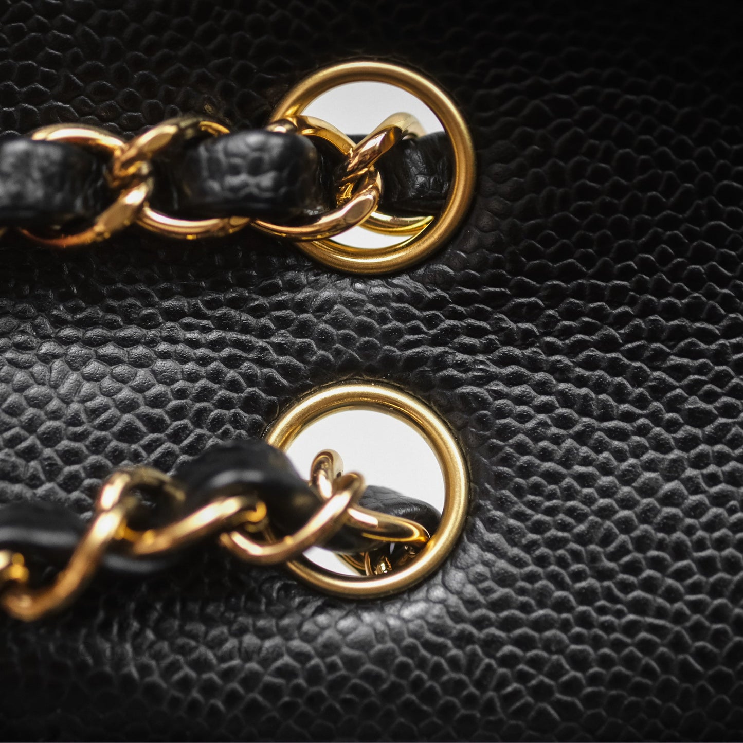 Chanel Classic M/L Medium Flap Quilted Black Caviar Gold Hardware