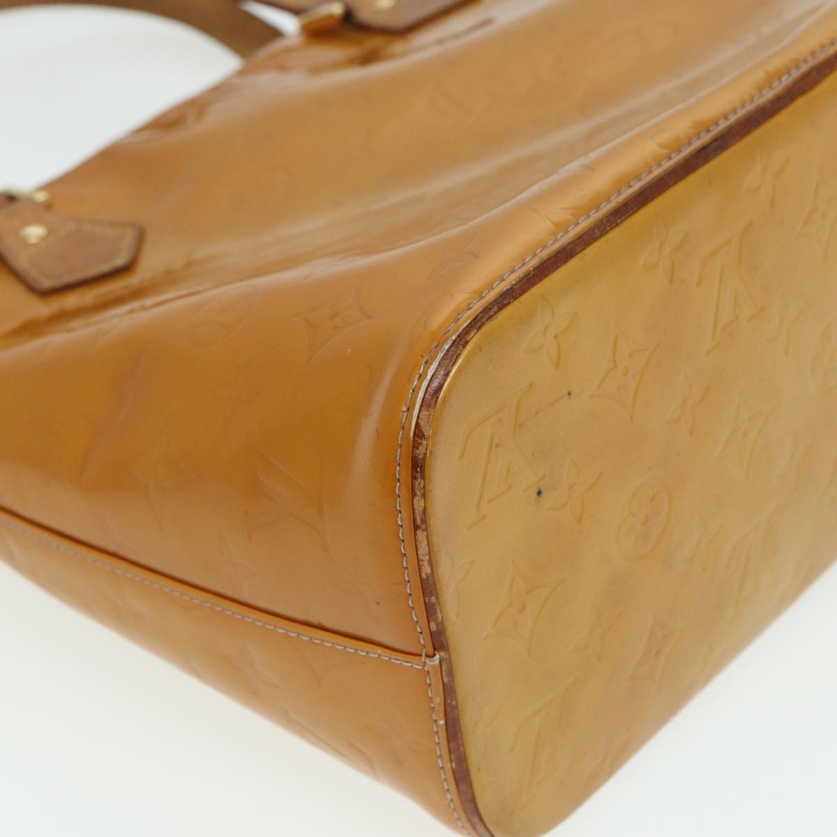 LOUIS VUITTON Monogram Vernis Houston Hand Bag Beige M91004 LV 81273