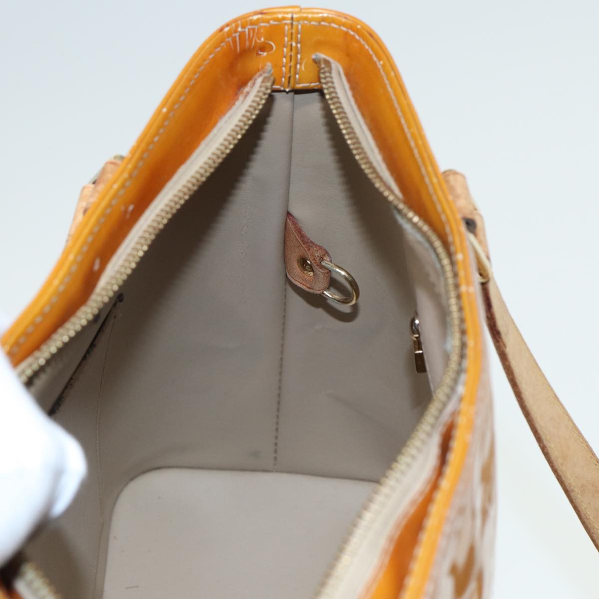LOUIS VUITTON Monogram Vernis Houston Hand Bag Beige M91004 LV 81273