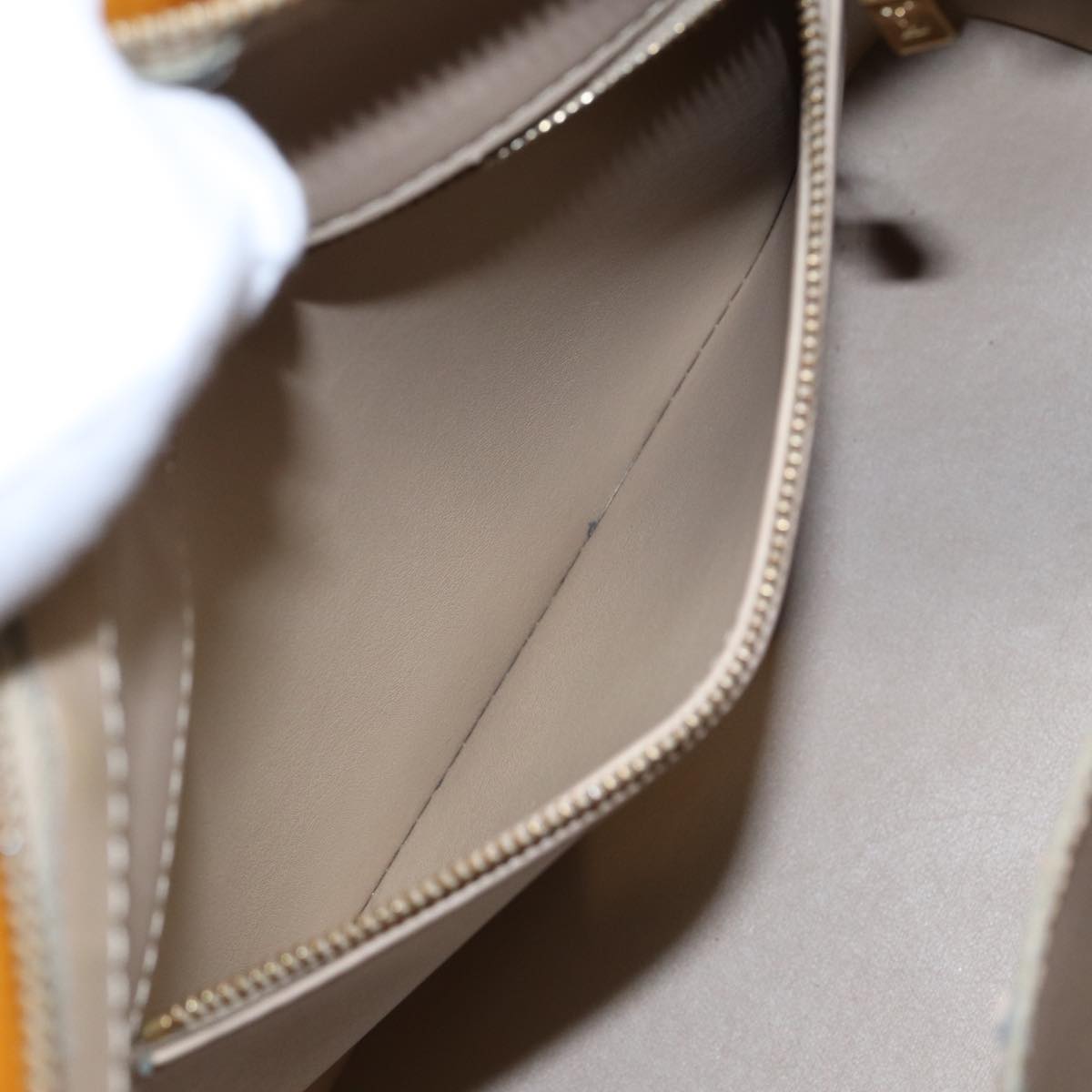 LOUIS VUITTON Monogram Vernis Houston Hand Bag Beige M91004 LV 81273