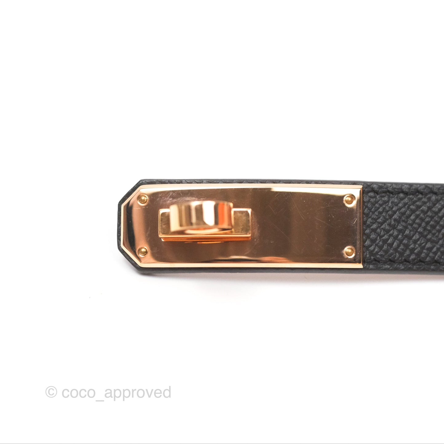 Hermès Kelly Belt Black Epsom Rose Gold Hardware