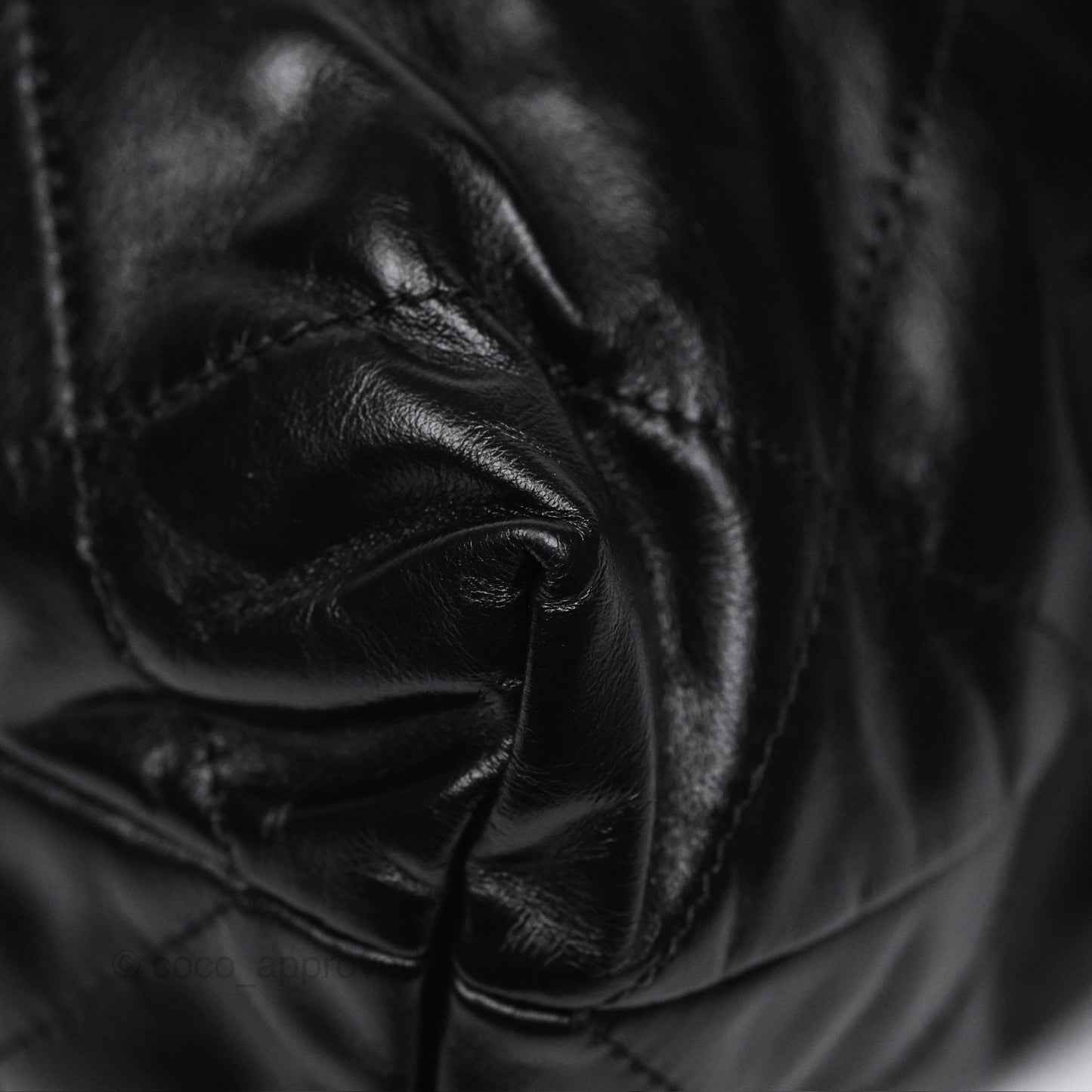 Chanel 22 Small Quilted So Black Shiny Crumpled Calfskin