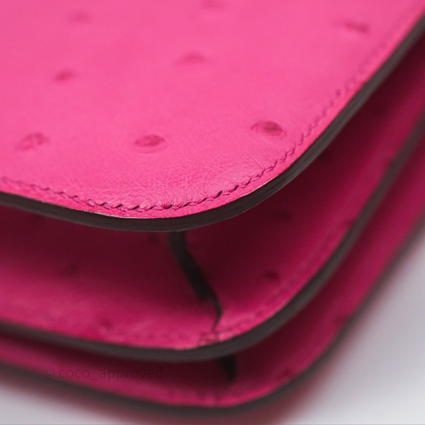 Hermès Constance Mini 18cm Rose Tyrien E5 Ostrich Palladium Hardware