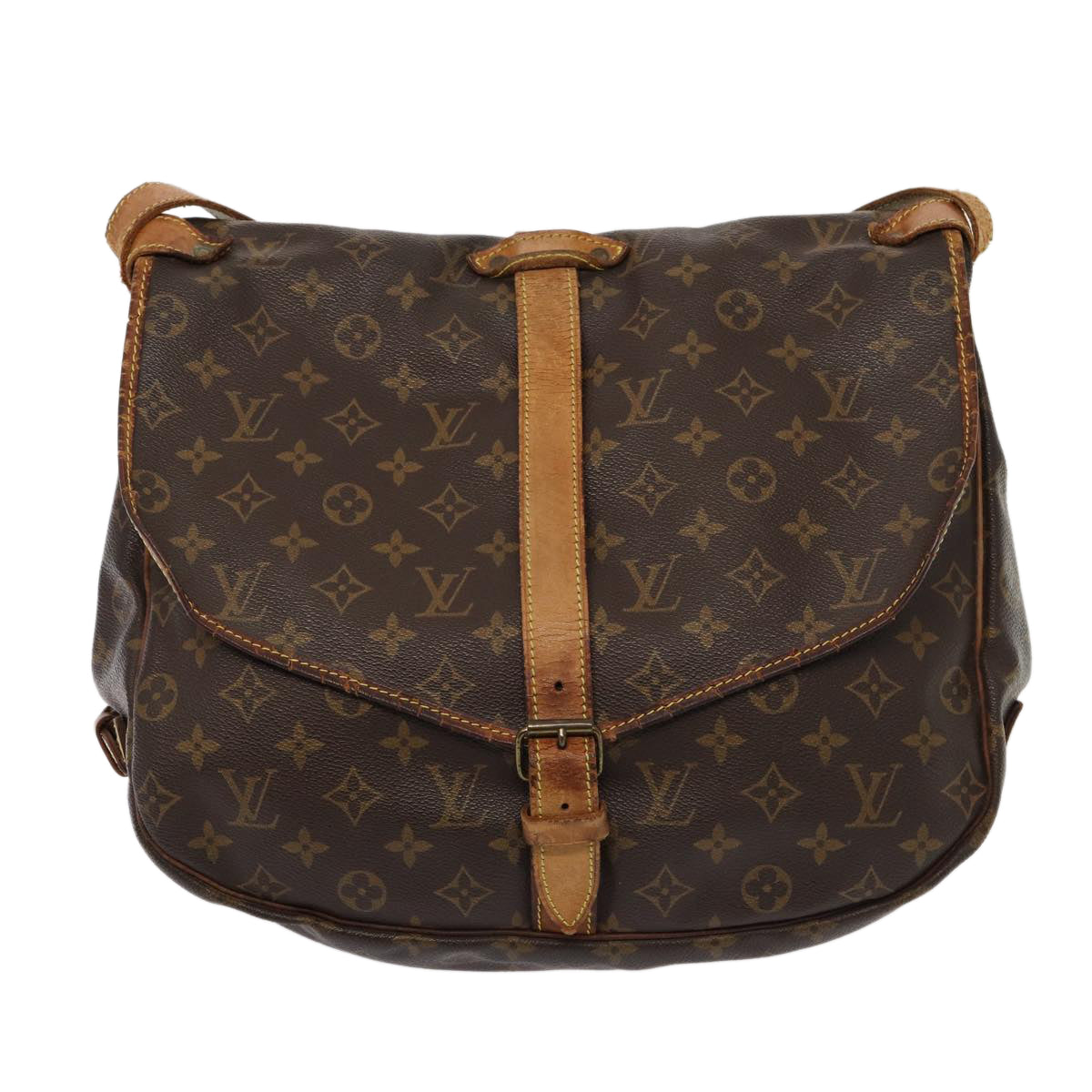 LOUIS VUITTON Monogram Saumur 35 Shoulder Bag M42254 LV 81311