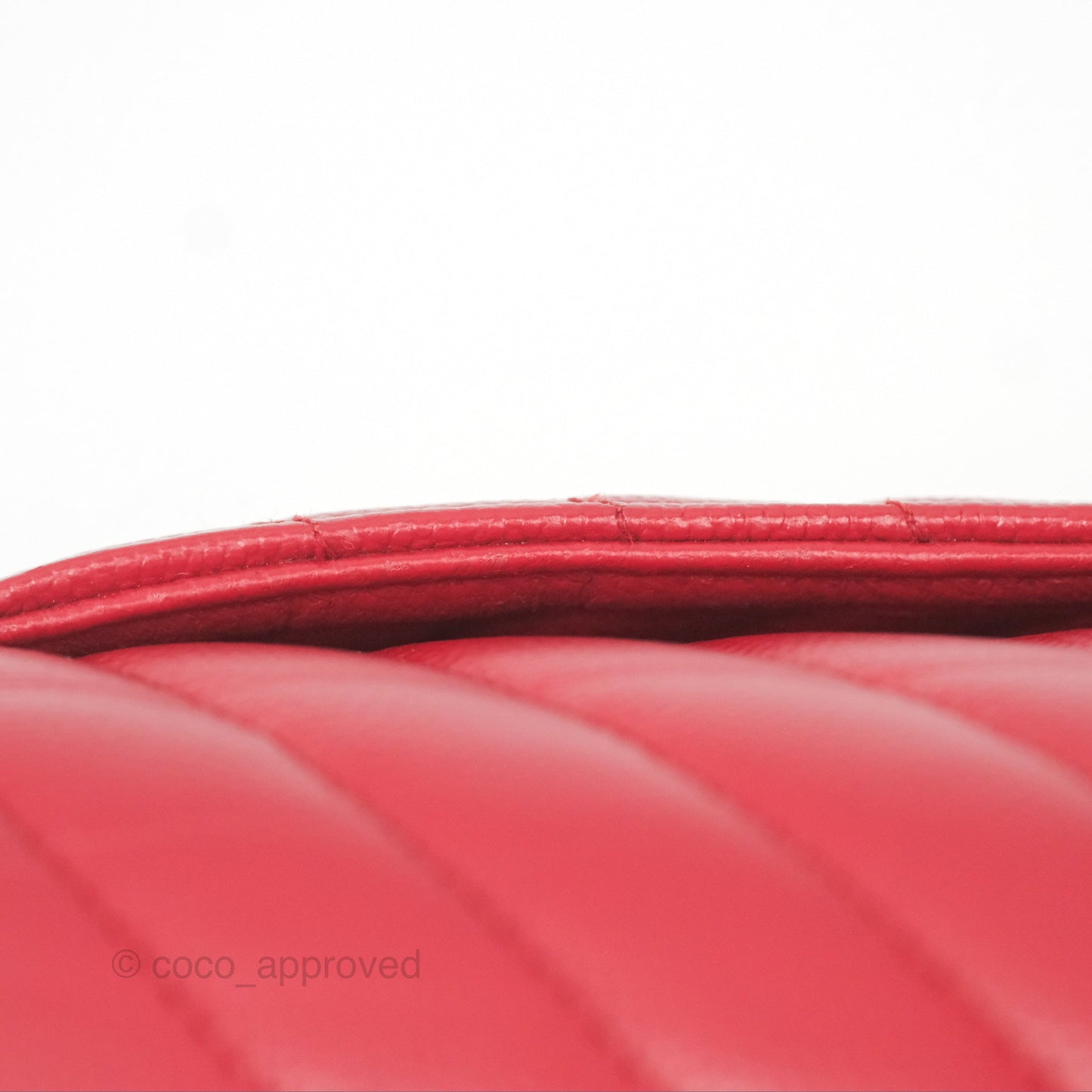 Chanel Medium Classic Flap Chevron Red Caviar Silver Hardware