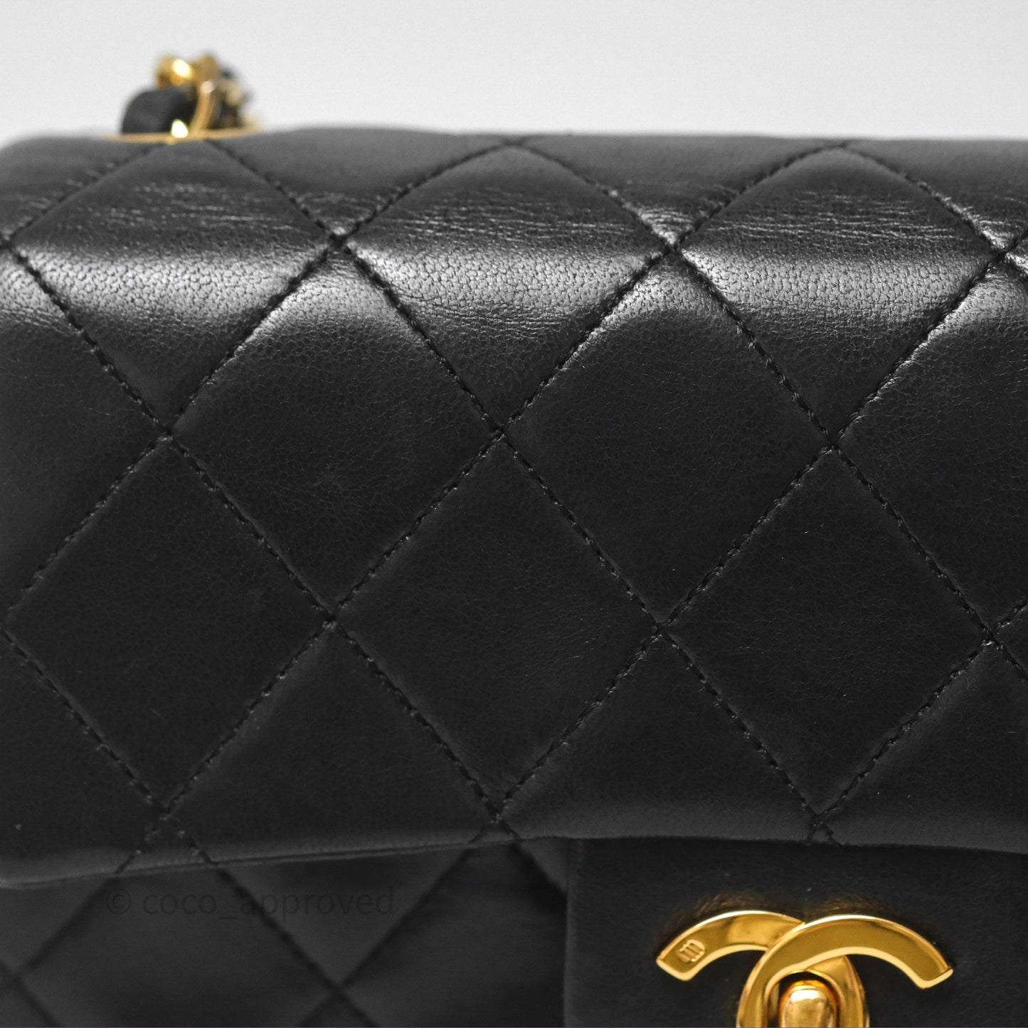 Chanel Vintage Mini Square Black Lambskin 24K Gold Hardware