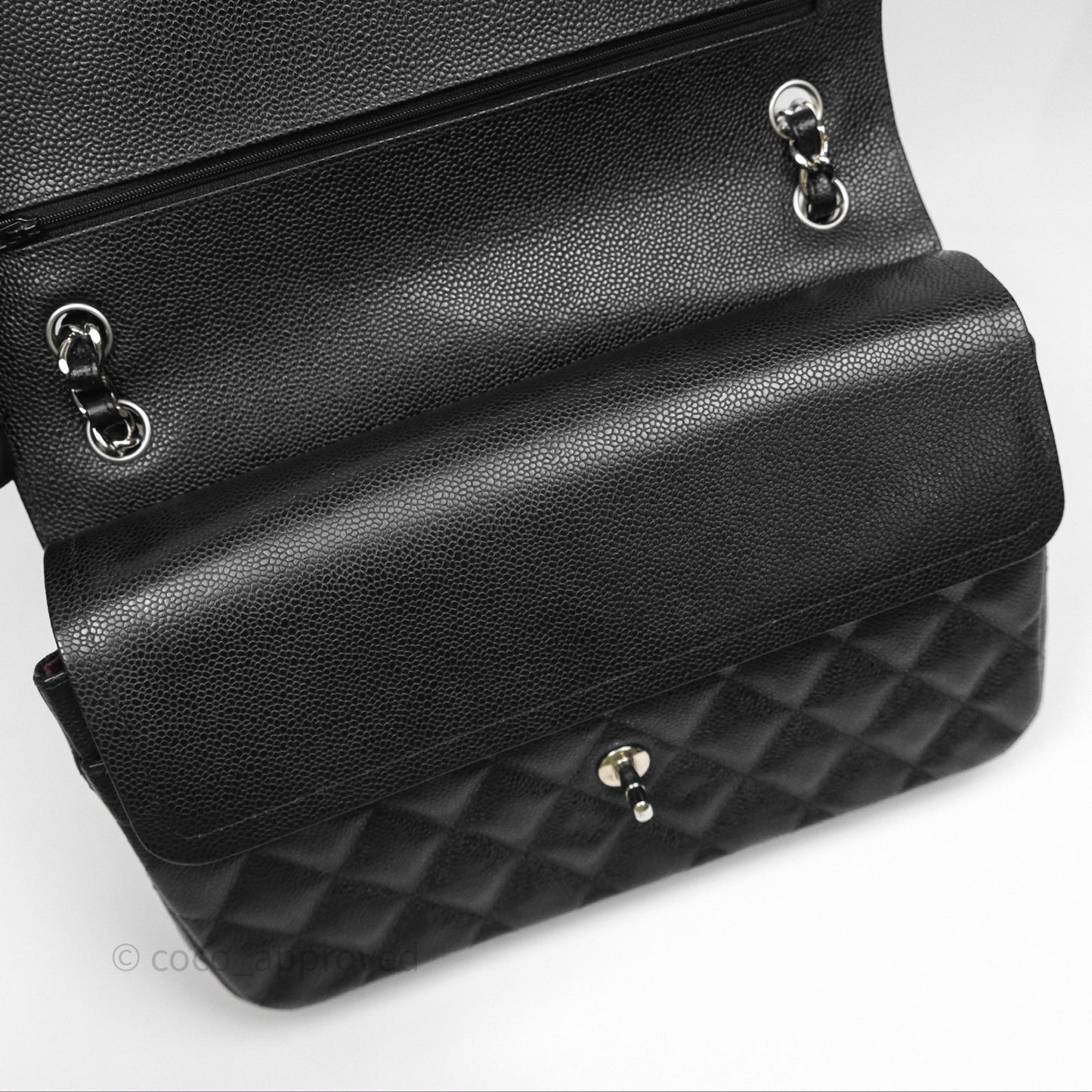 Chanel Jumbo Double Flap Black Caviar Silver Hardware⁣⁣