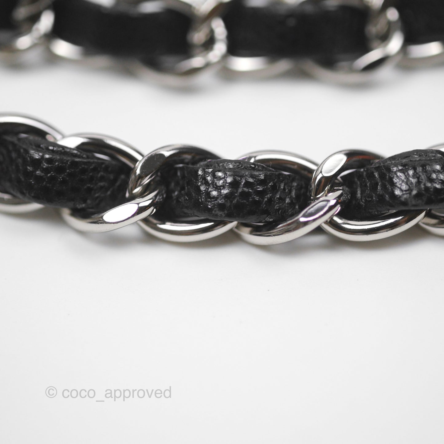 Chanel Mini Square Chevron Black Caviar Silver Hardware