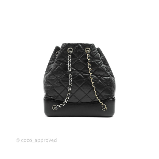 Chanel Small Gabrielle Backpack Black Aged Calfskin