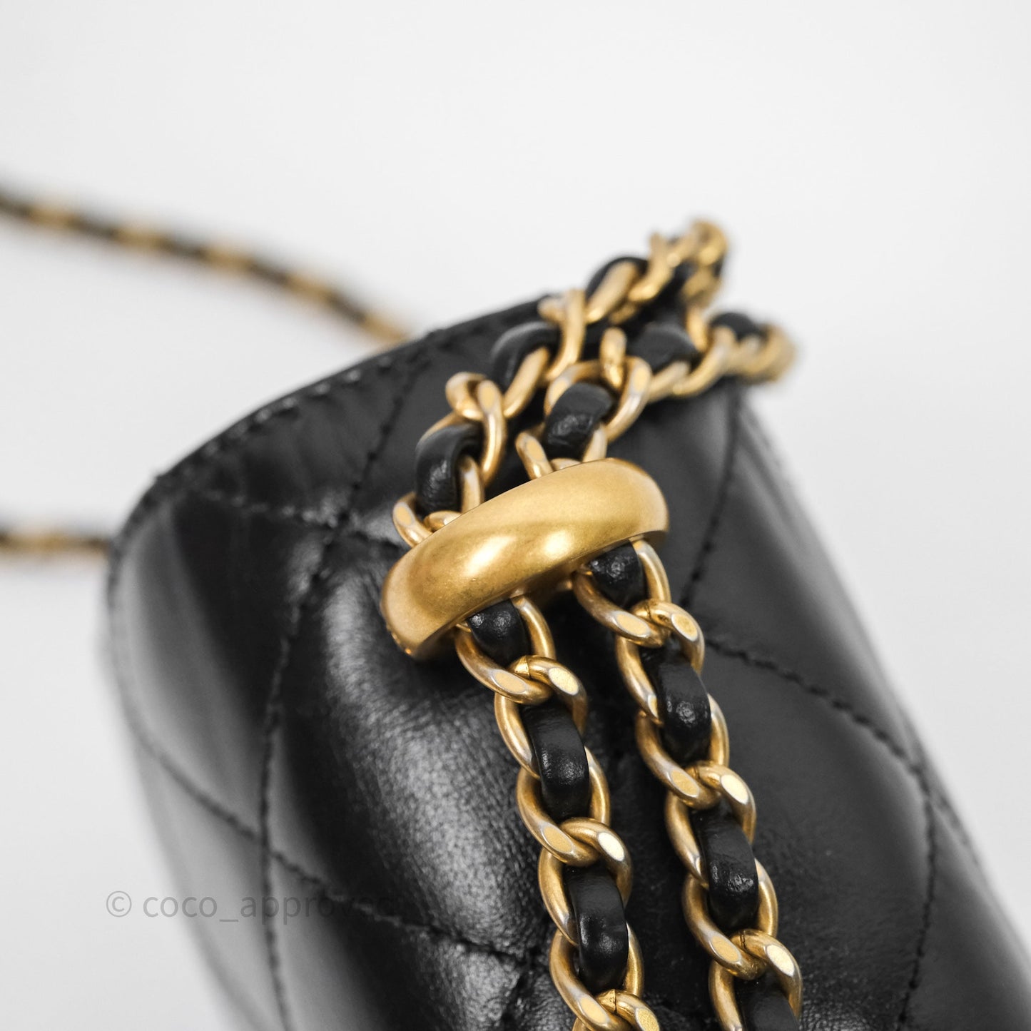 Chanel Mini Perfect Fit Adjustable Chain Black Calfskin Aged Gold Hardware