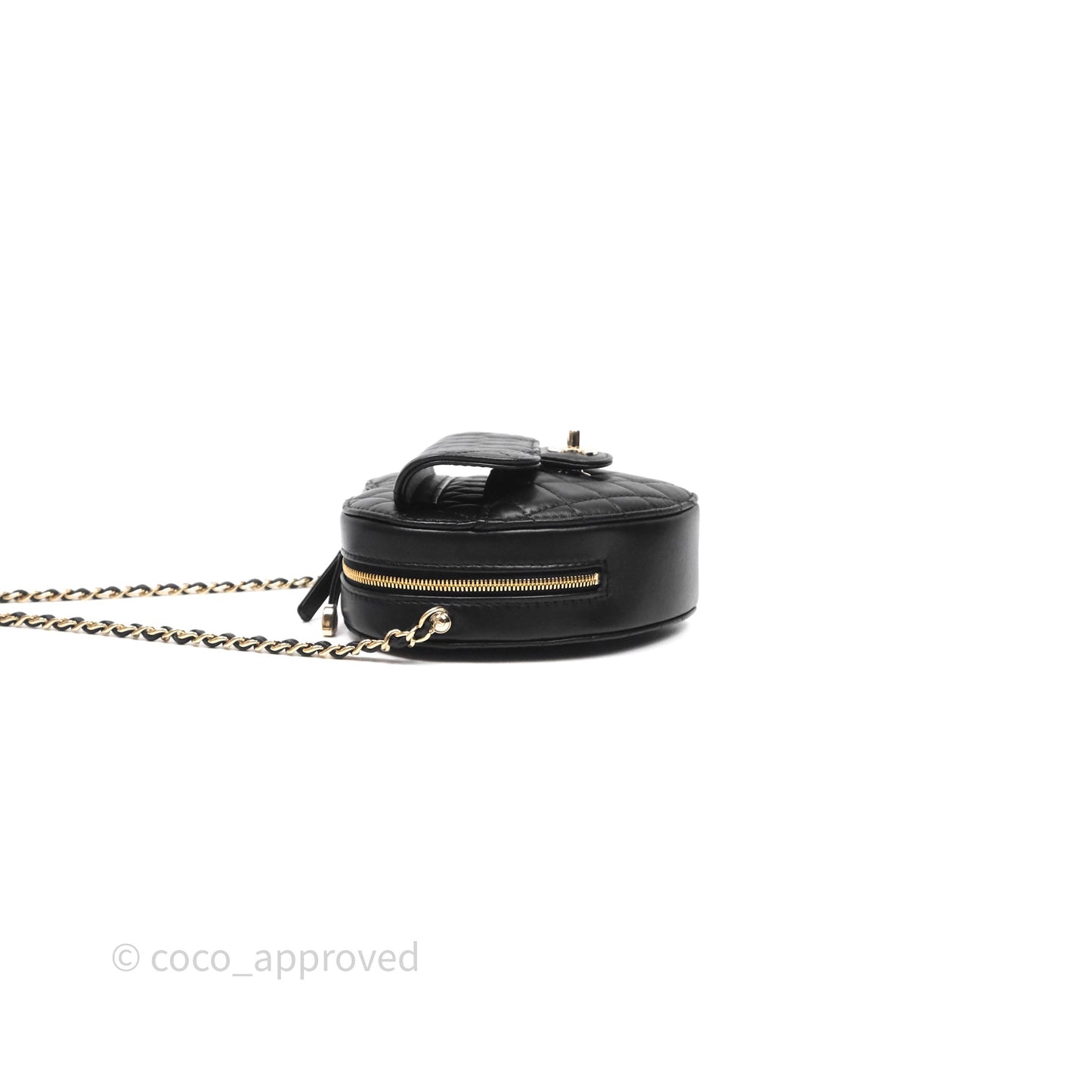Chanel Large Heart Bag Black Lambskin Gold Hardware 22S