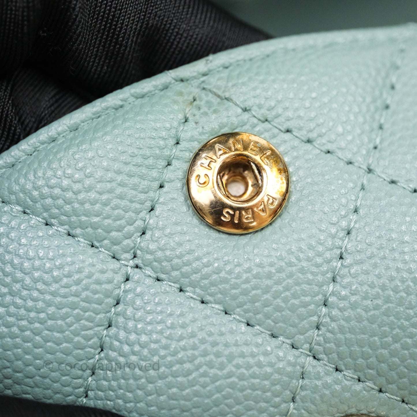 Chanel Small Quilted Classic Flap Tiffany Green Cavier Gold Hardware