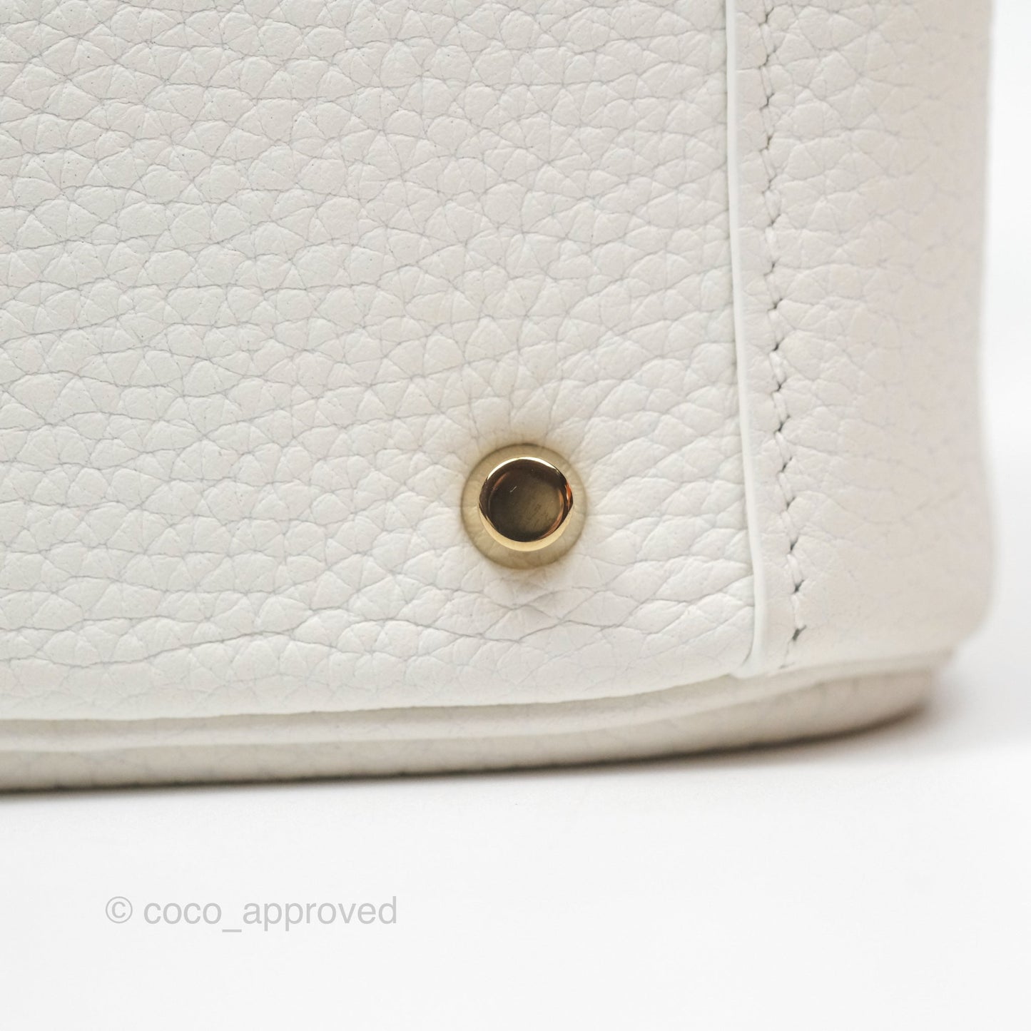 Hermès Mini Lindy 20 New White 0U Clemence Gold Hardware