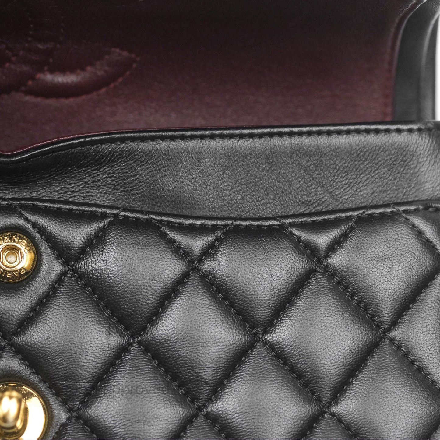 Chanel Small Classic Quilted Flap Black Lambskin Gold Hardware