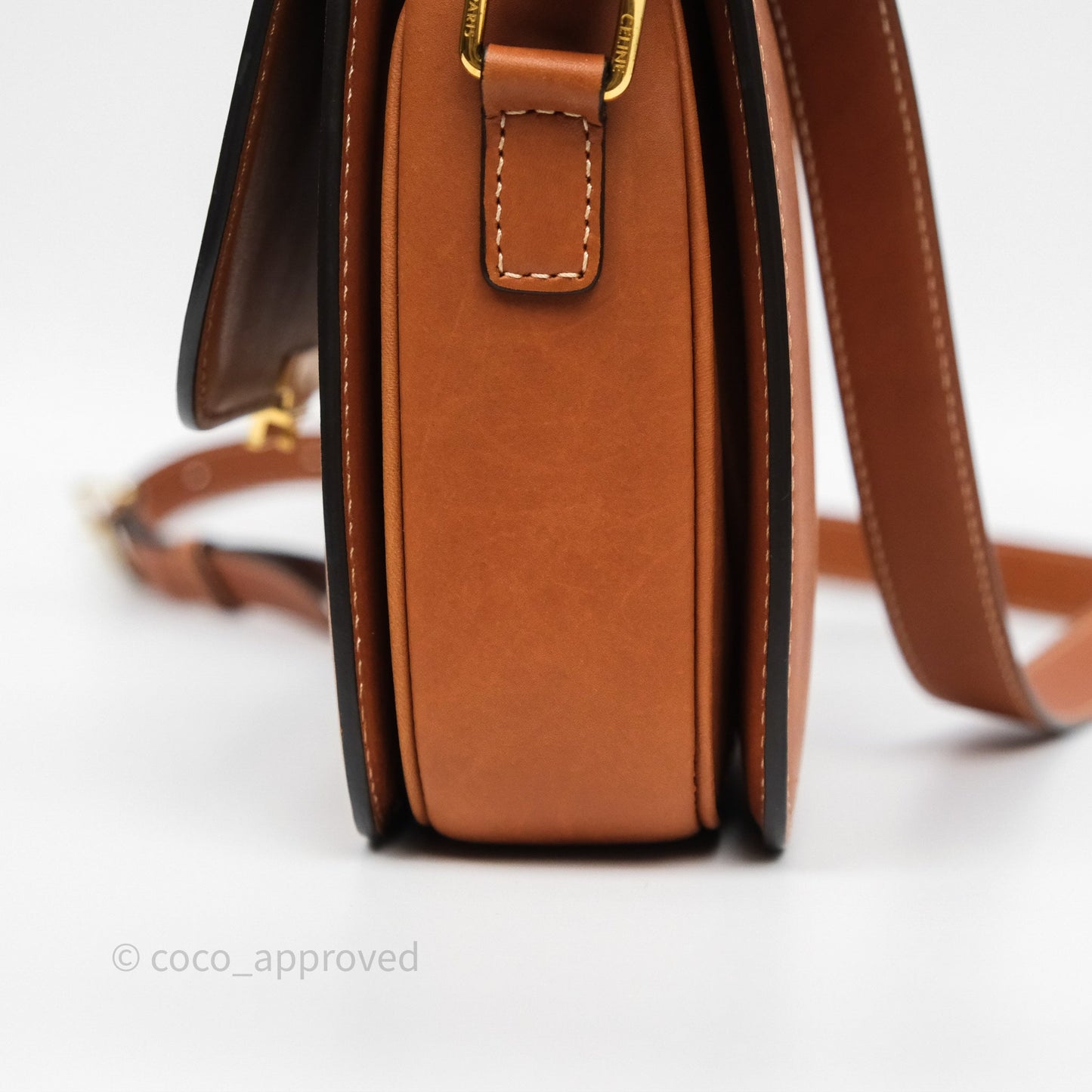 Celine Medium Triomphe Bag Tan Natural Calfskin