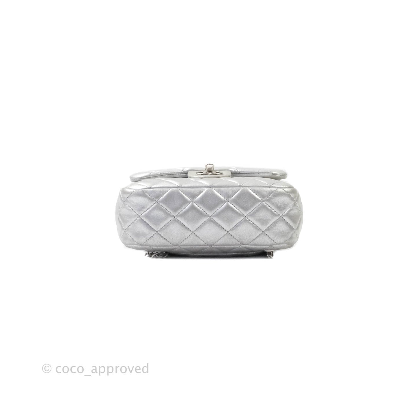 Chanel Quilted Small Metallic Silver Backpack in Seoul Lambskin Silver Hardware