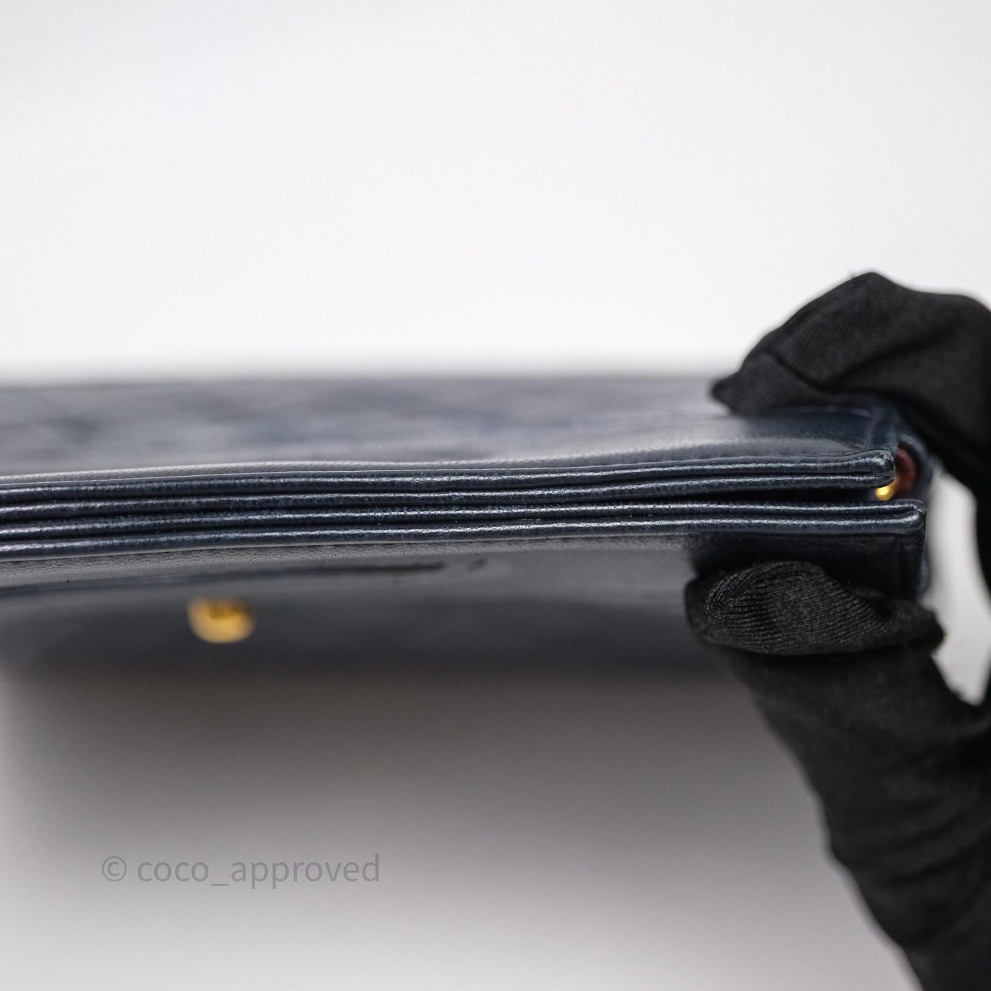 Chanel Vintage 31 Navy Lambskin 24K Gold Hardware