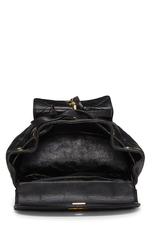 Chanel,  Black Quilted Lambskin 'CC' Classic Backpack Medium, Black