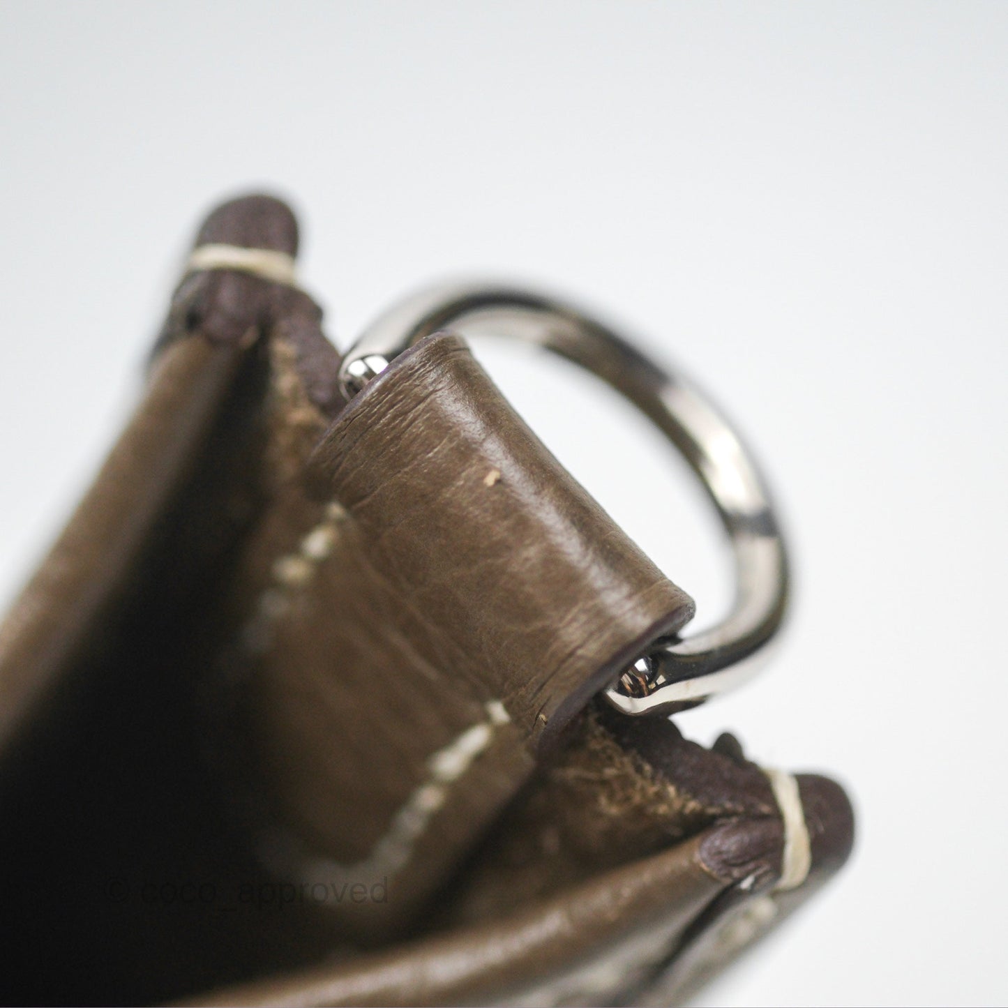 Hermès Mini Evelyne 16 Etoupe 18 Clemence Palladium Hardware with Bleu Indigo Strap