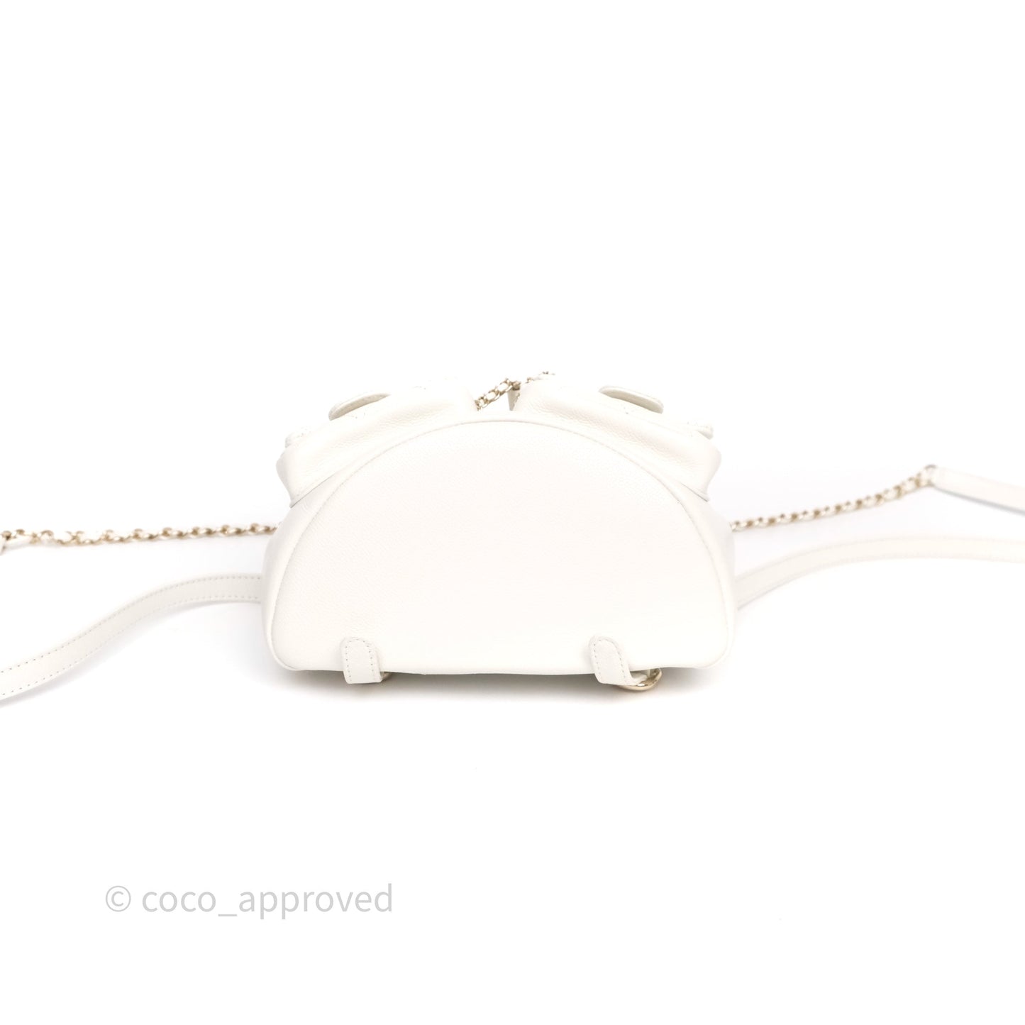 Chanel Duma Backpack Medium White Caviar Gold Hardware