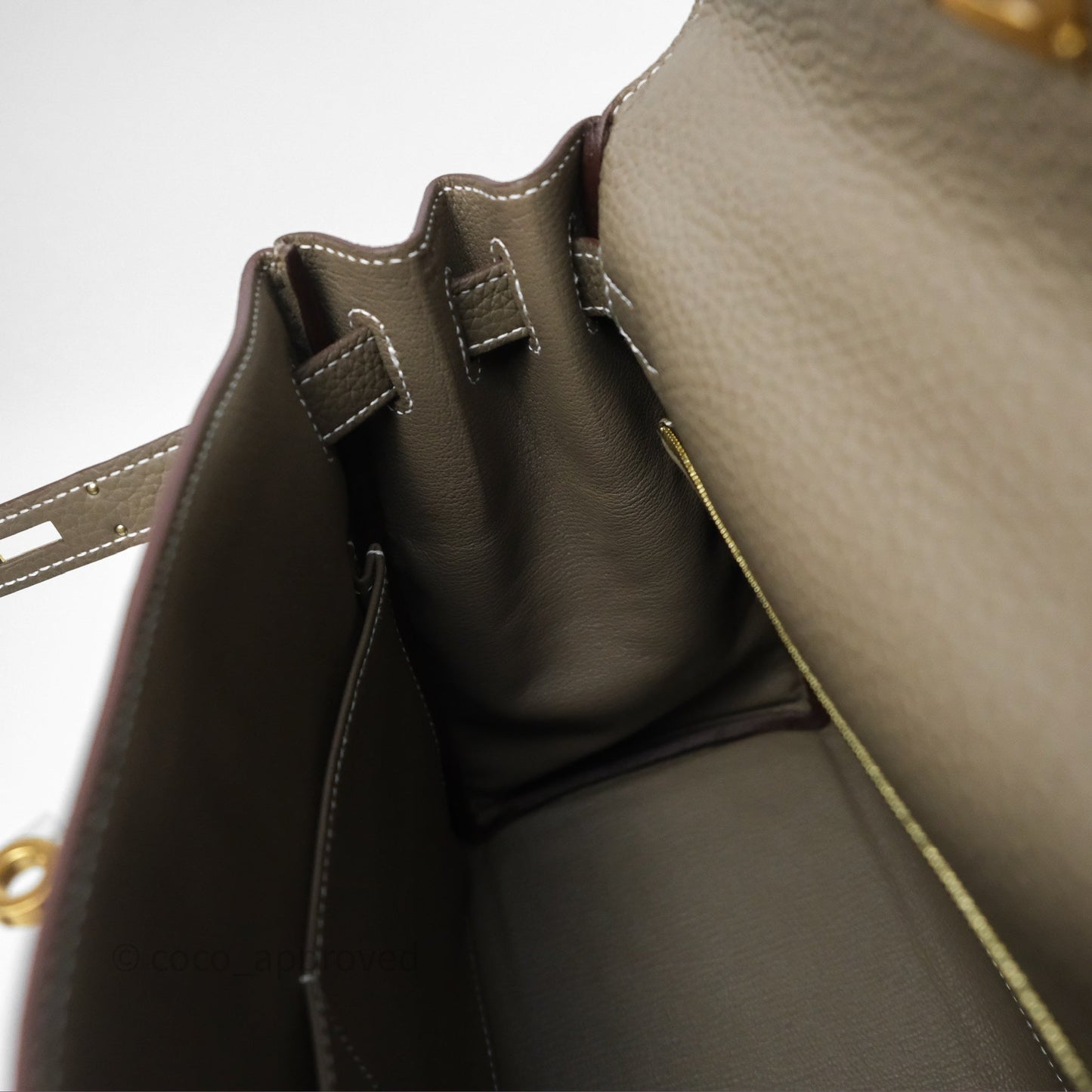 Hermès Kelly II 28 Retourne Etoupe 18 Clemence Gold Hardware