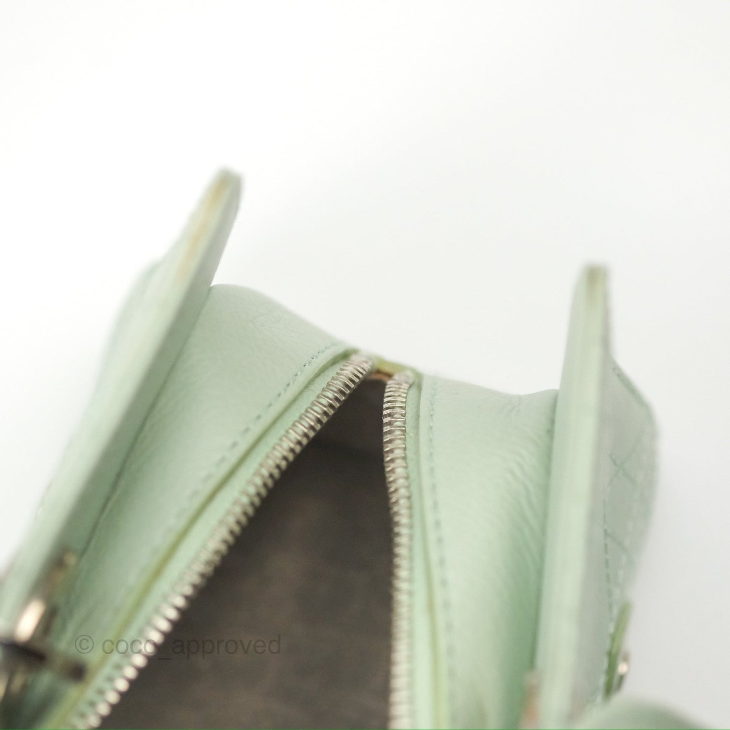Dior East West Lady Dior Mint Green Calfskin Silver Hardware