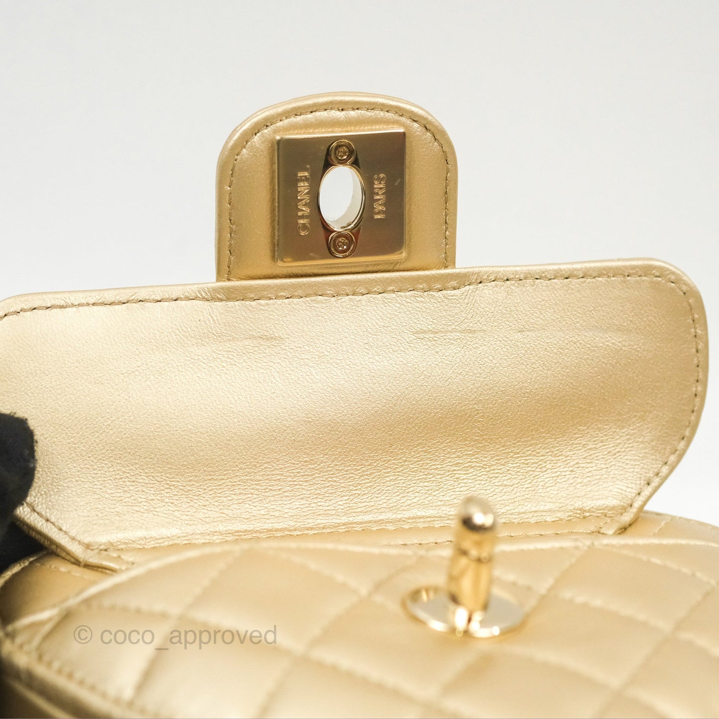 Chanel Small Heart Bag Iridescent Gold Lambskin Gold Hardware 22S