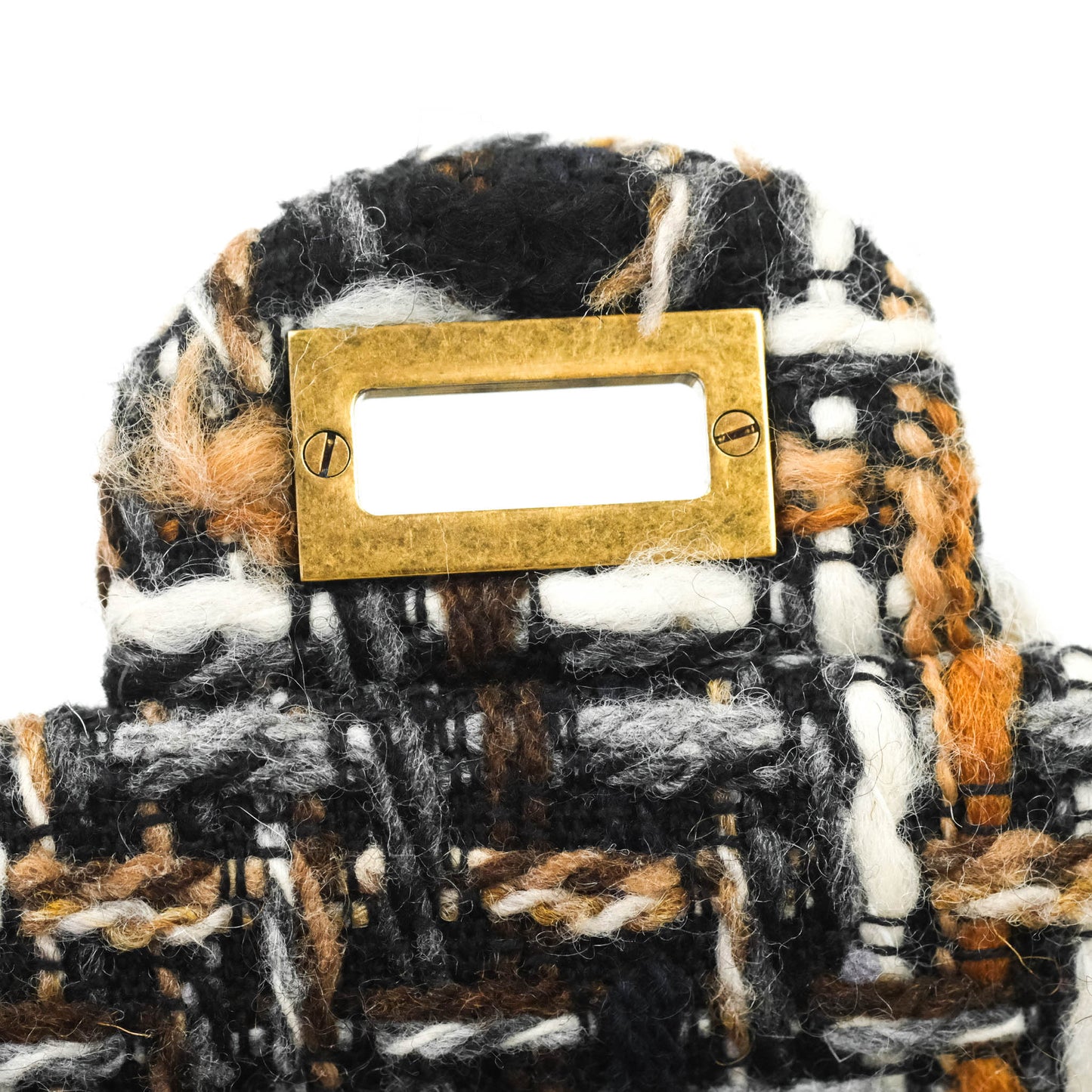 Chanel Quilted Reissue 226 Tweed Navy Brown Aged Gold Hardware