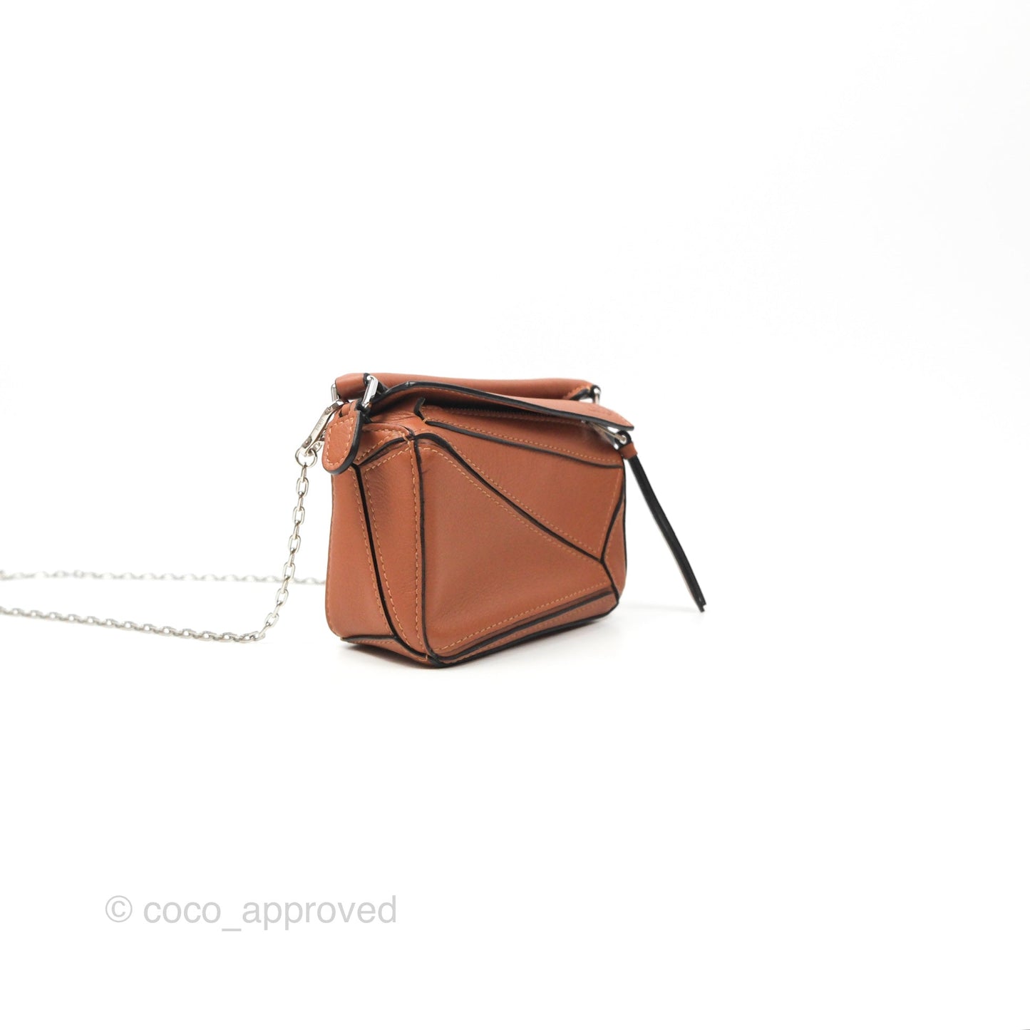 Loewe Nano Puzzle Bag Tan Calfskin Gold Hardware