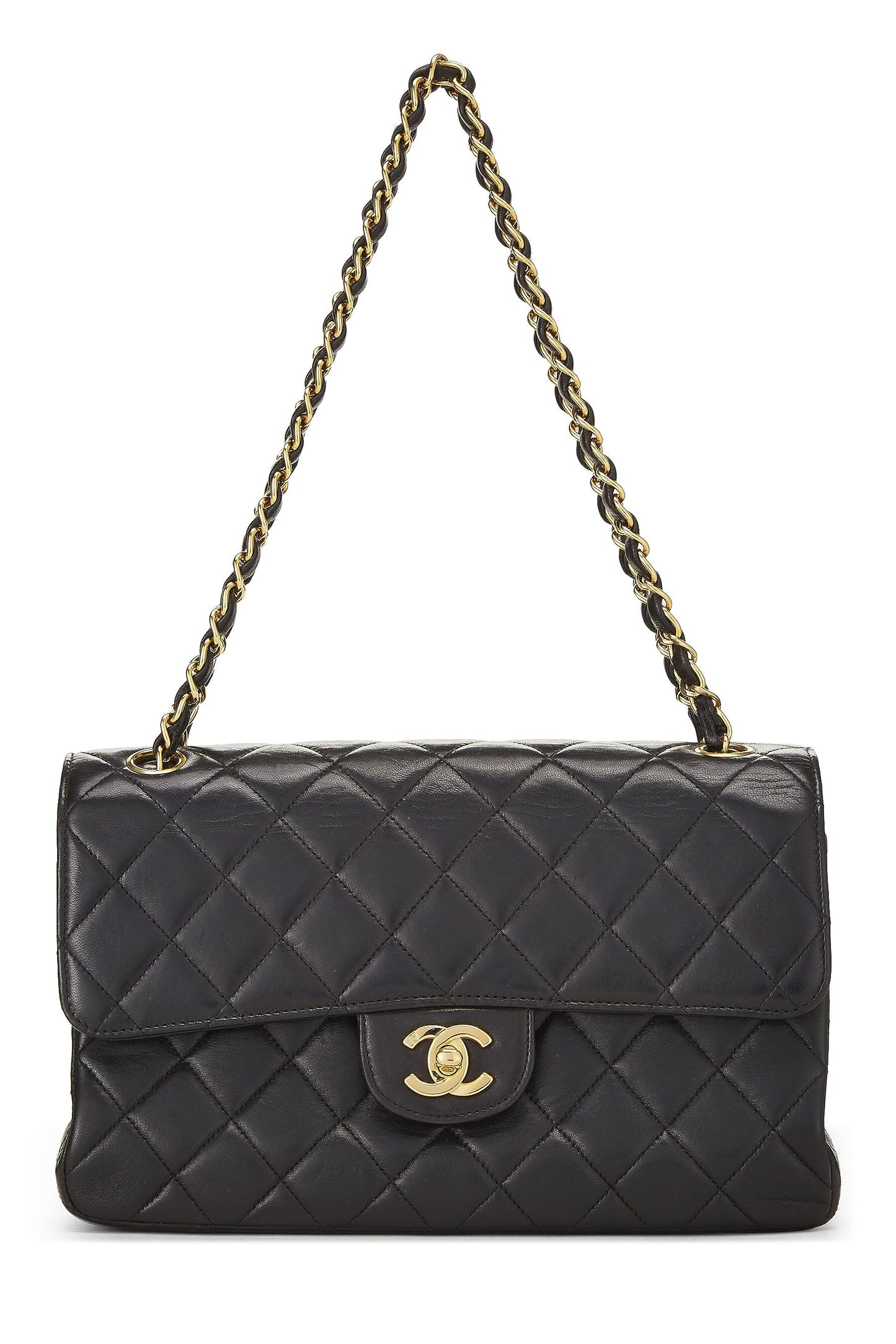 Chanel,  Black Quilted Lambskin Double Sided Classic Flap Medium, Black