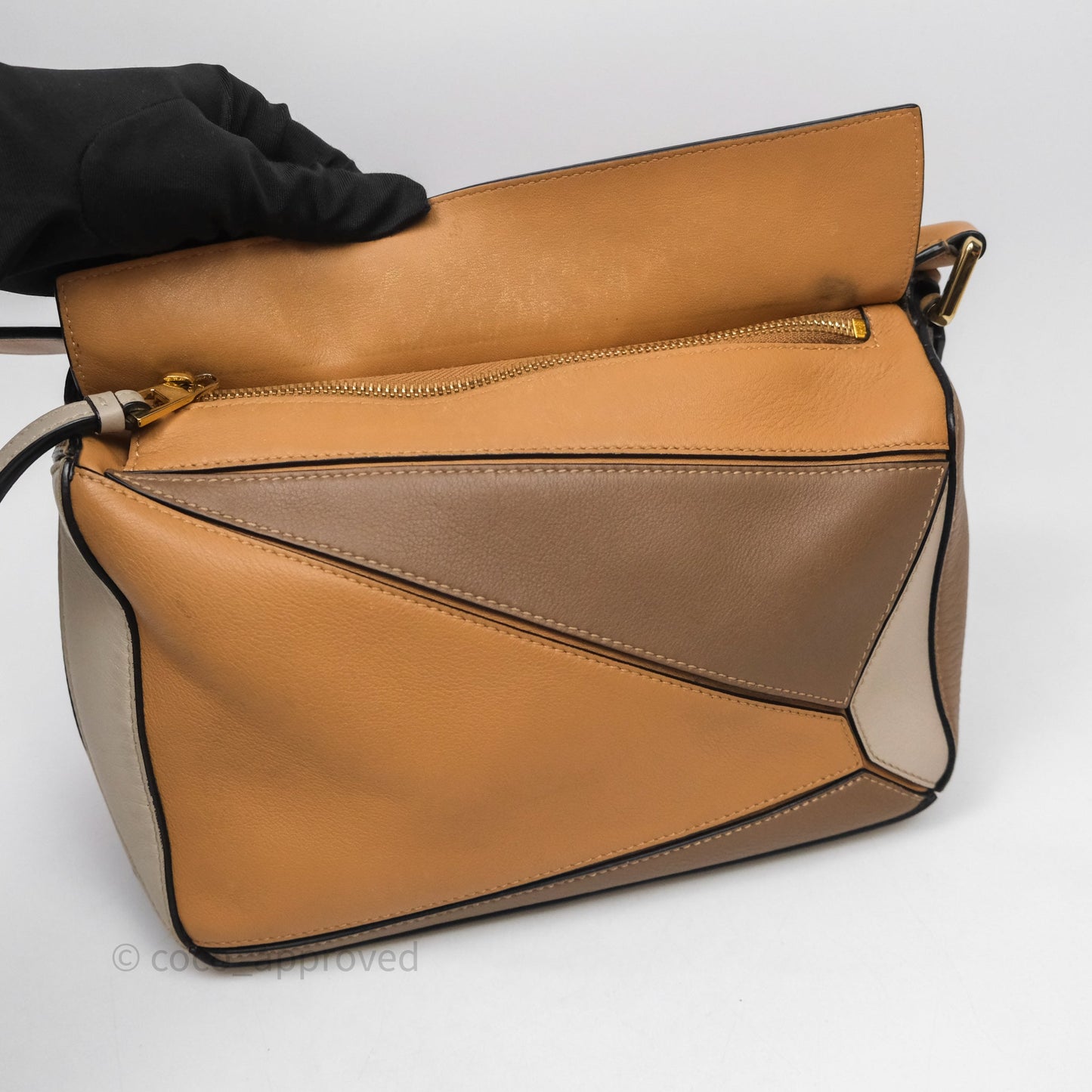 Loewe Small Puzzle Bag Warm Desert & Mink Two Tone Calfskin